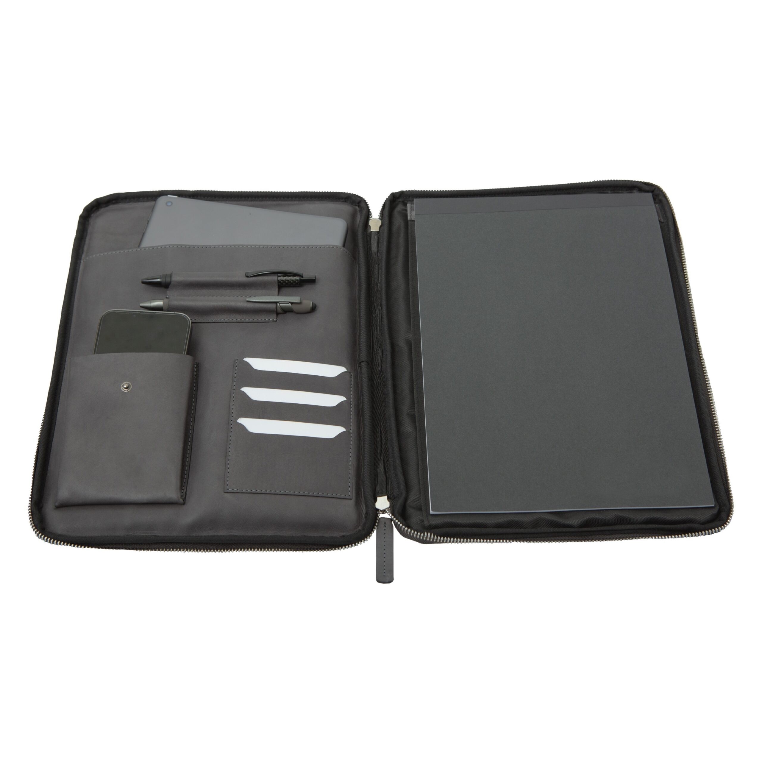 Alumaxx TERRA Schreib-Tabletmappe A4 grau Leder Tabletfach