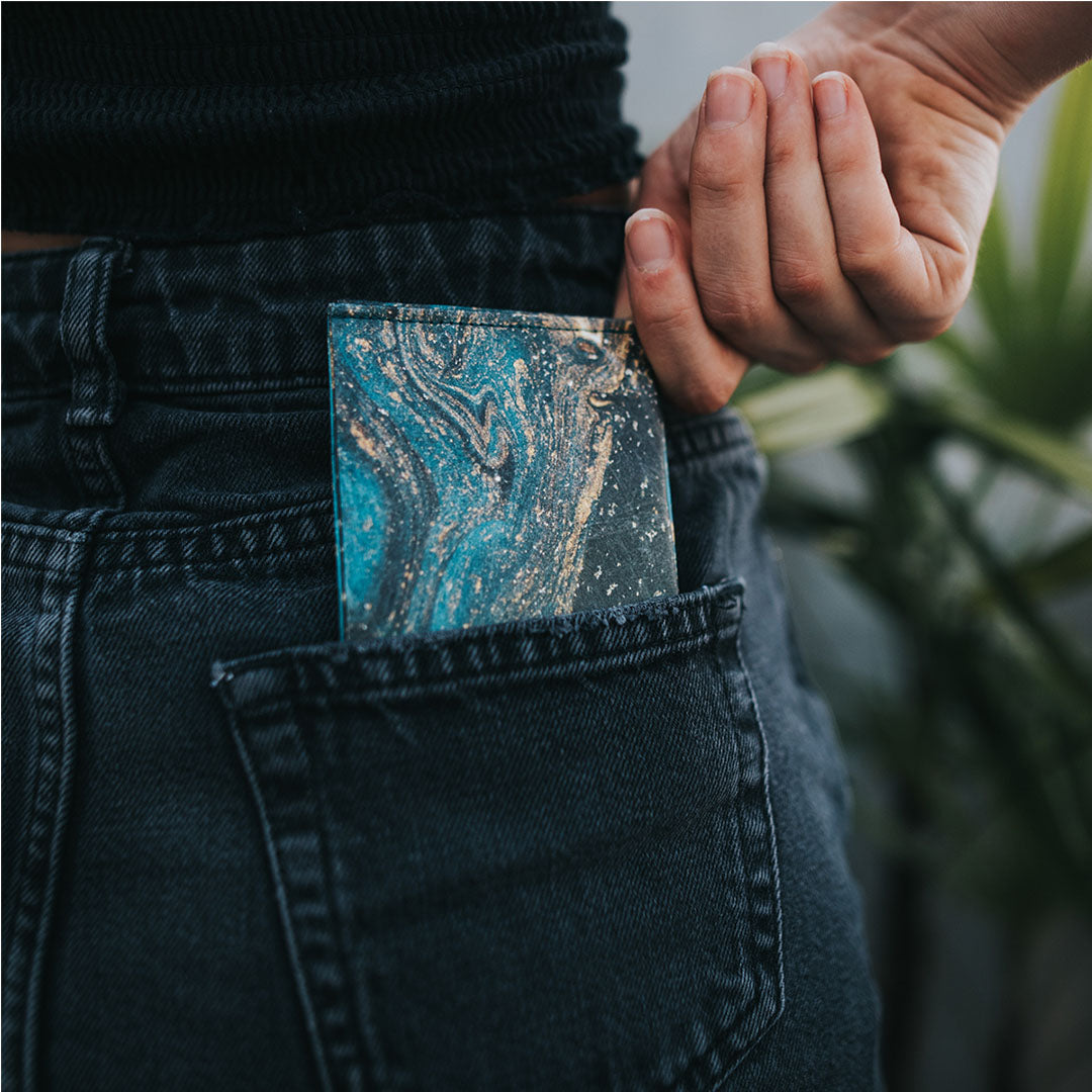Paprcuts RFID Wallet Saphire Marble Portemonnaie schwarz