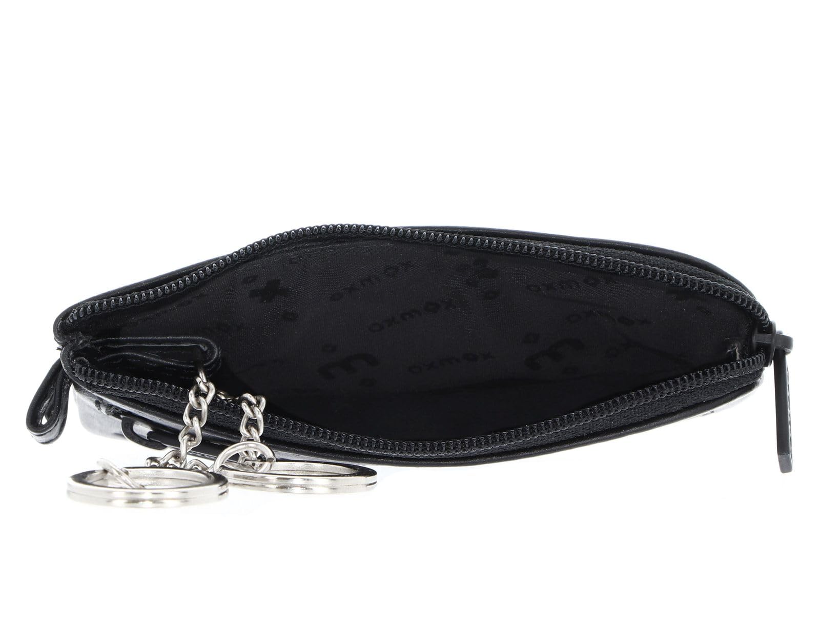 oxmox Leather Keyholder Schüsselmäppchen Peace Black Leder