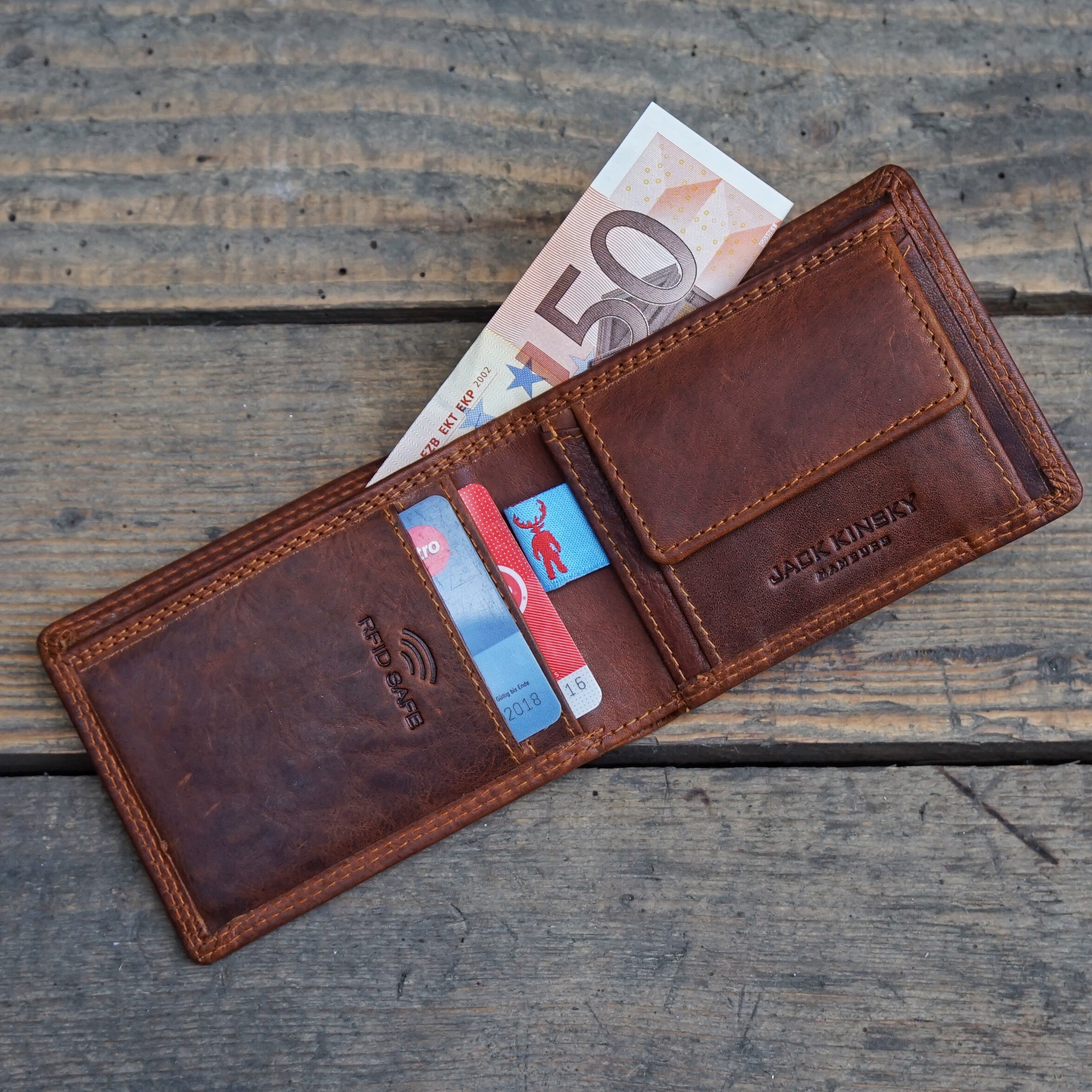 Jack Kinsky Monterey 104 Minibörse Cognac RFID