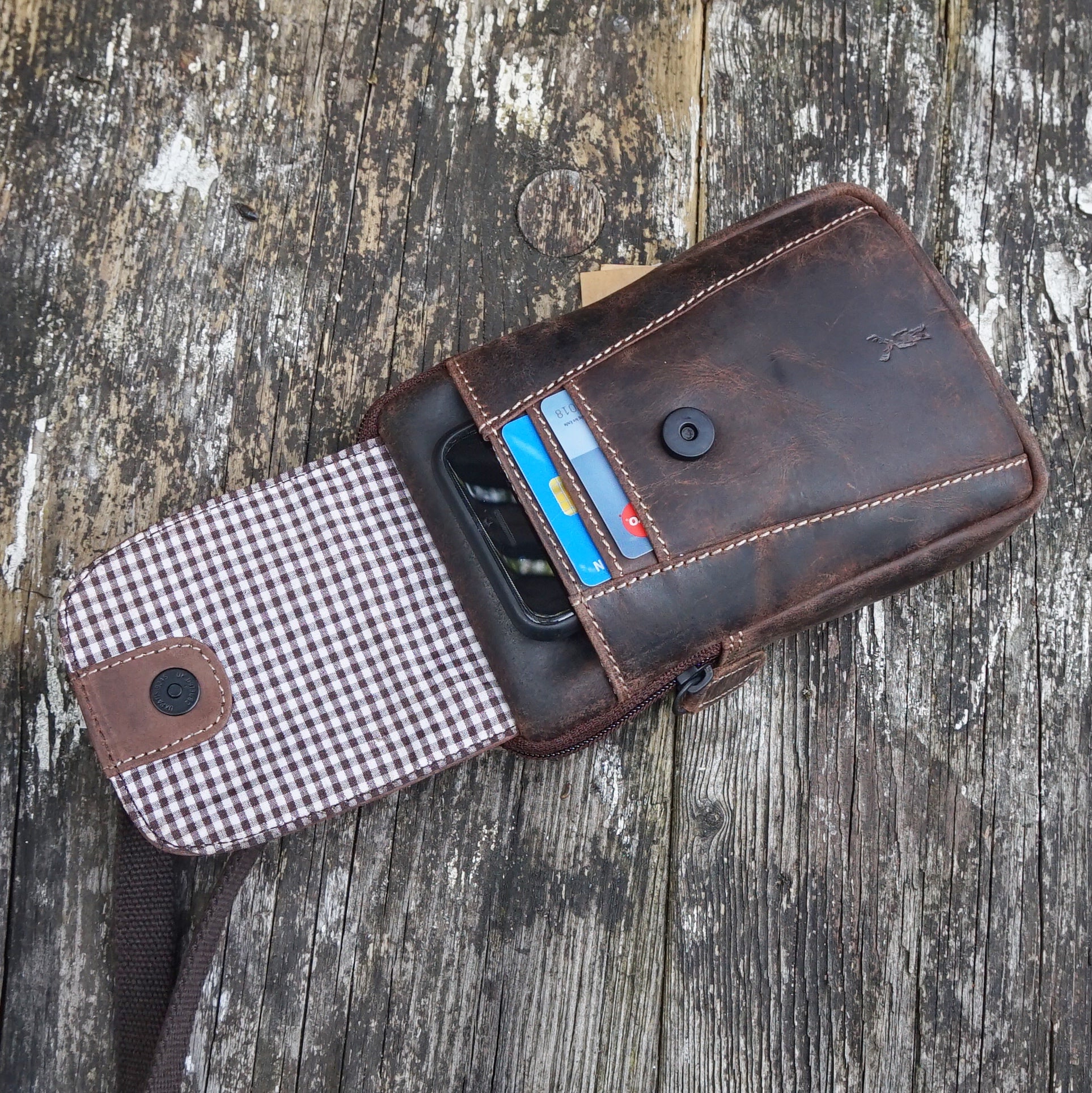 Jack Kinsky Baltimore 10 Handytasche Mocca Rindleder