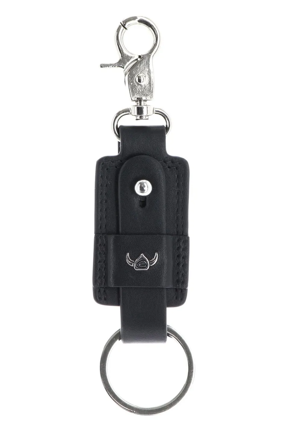 Golden Head Polo 5156 Schlüsselanhänger Schwarz Rindsleder Karabiner