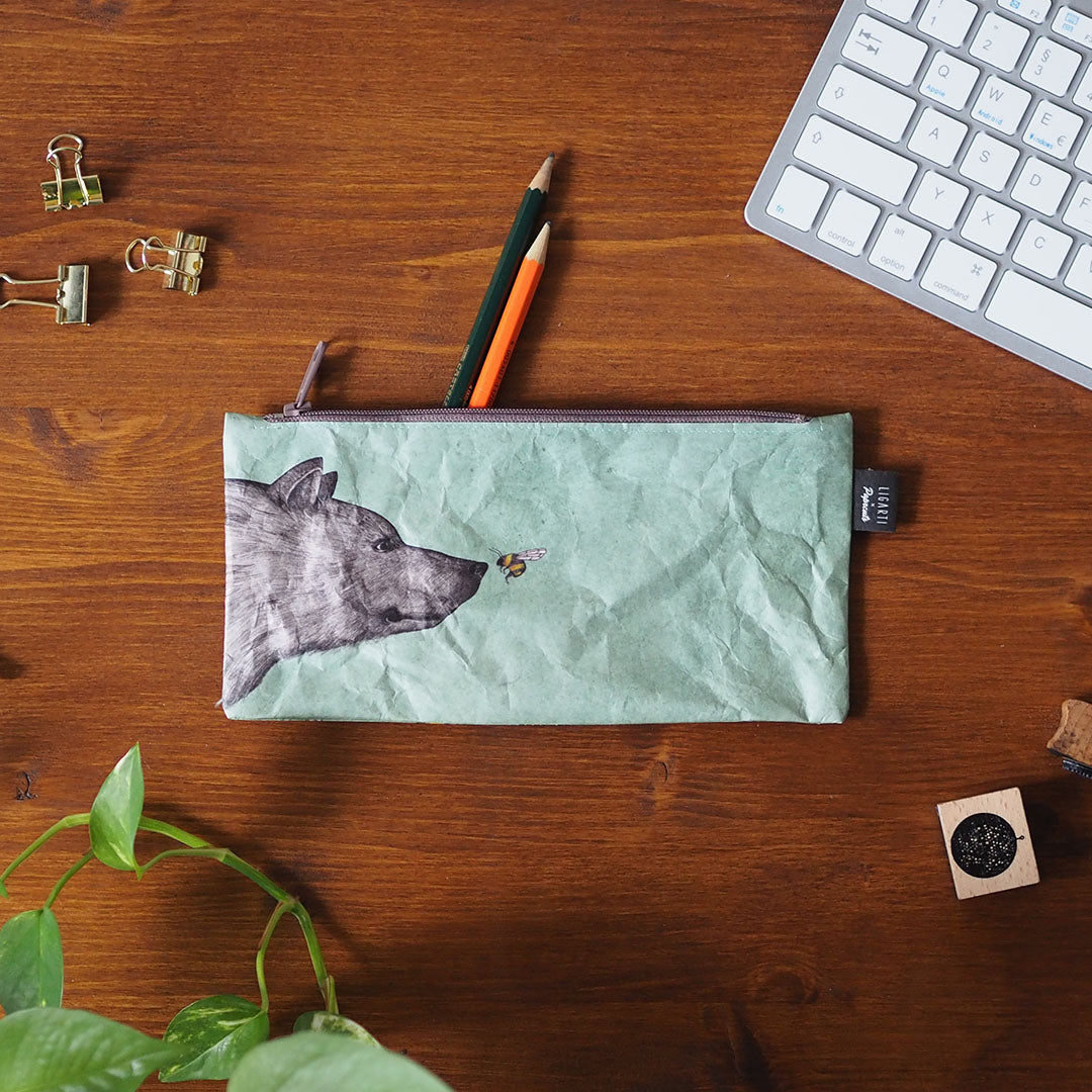 Paprcuts Federtasche Die Begegnung Federmäppchen grün Tyvek