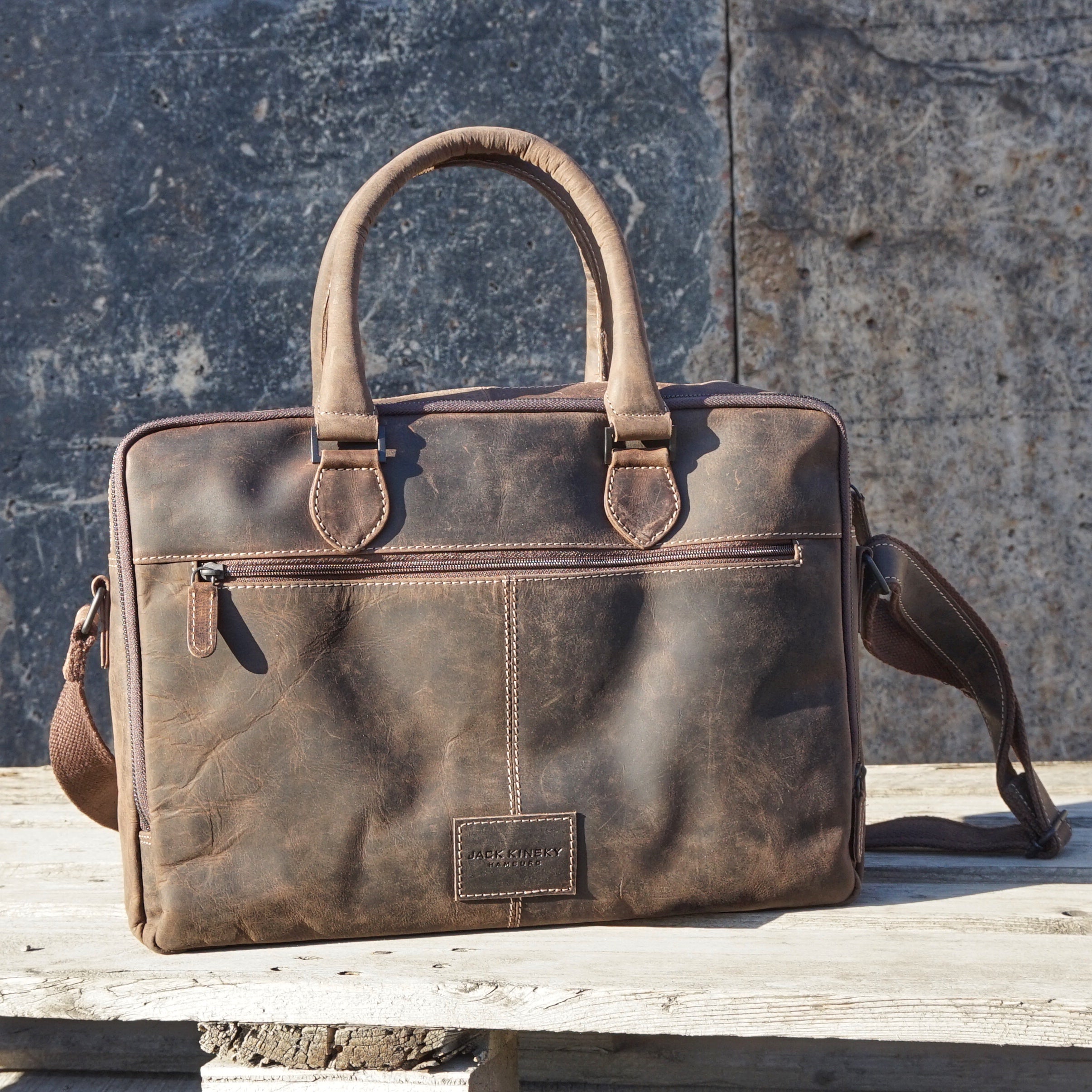 Jack Kinsky Baltimore 7 Aktentasche Cognac Rindleder