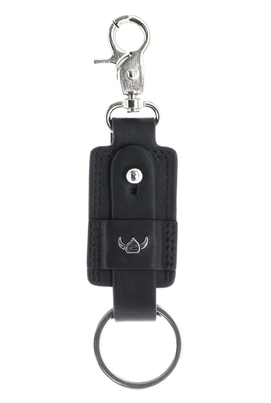 Golden Head Polo 5156 Schlüsselanhänger Schwarz Rindsleder Karabiner