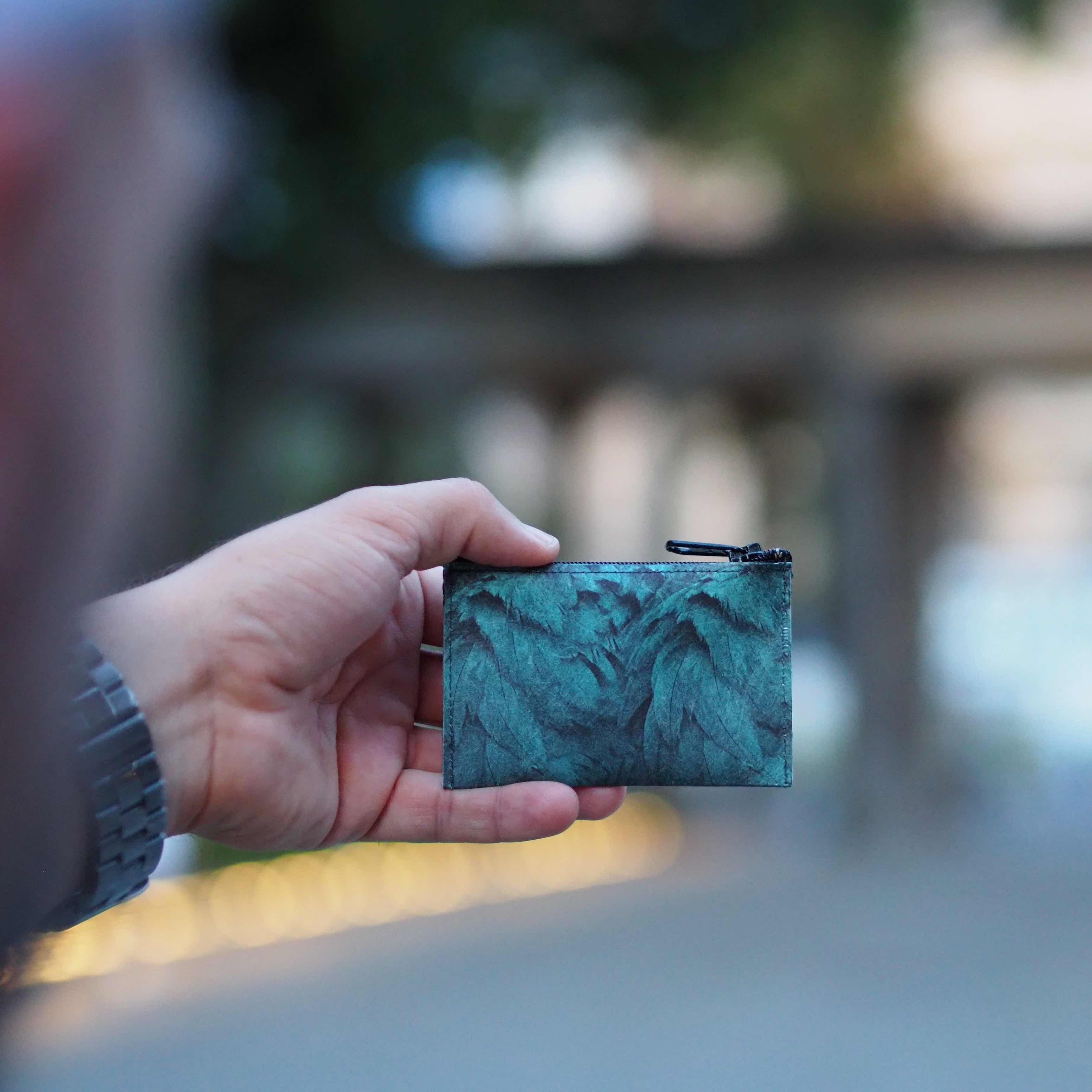 Paprcuts Münzbörse Ara Münzbeutel Tyvek RFID grün