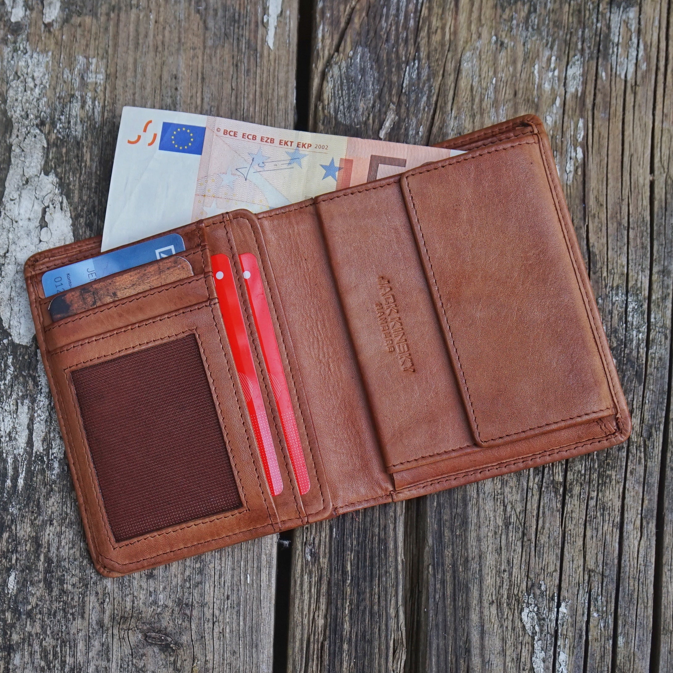 Jack Kinsky Nelson 100 Herrenbörse Cognac Vintage Leder