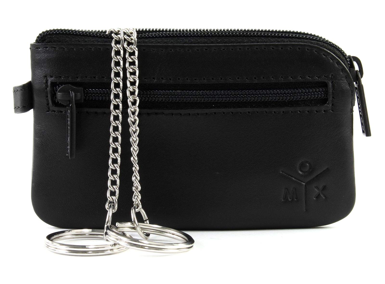 oxmox Leather Keyholder Schlüsselmäppchen Ox Embossed Black Leder