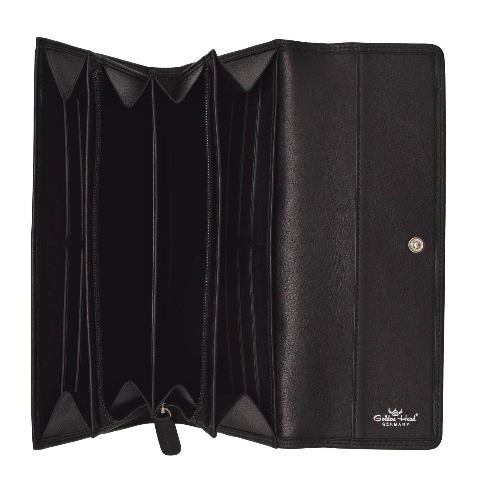 Golden Head Polo Damenbörse Geldbörse 19 cm schwarz Leder