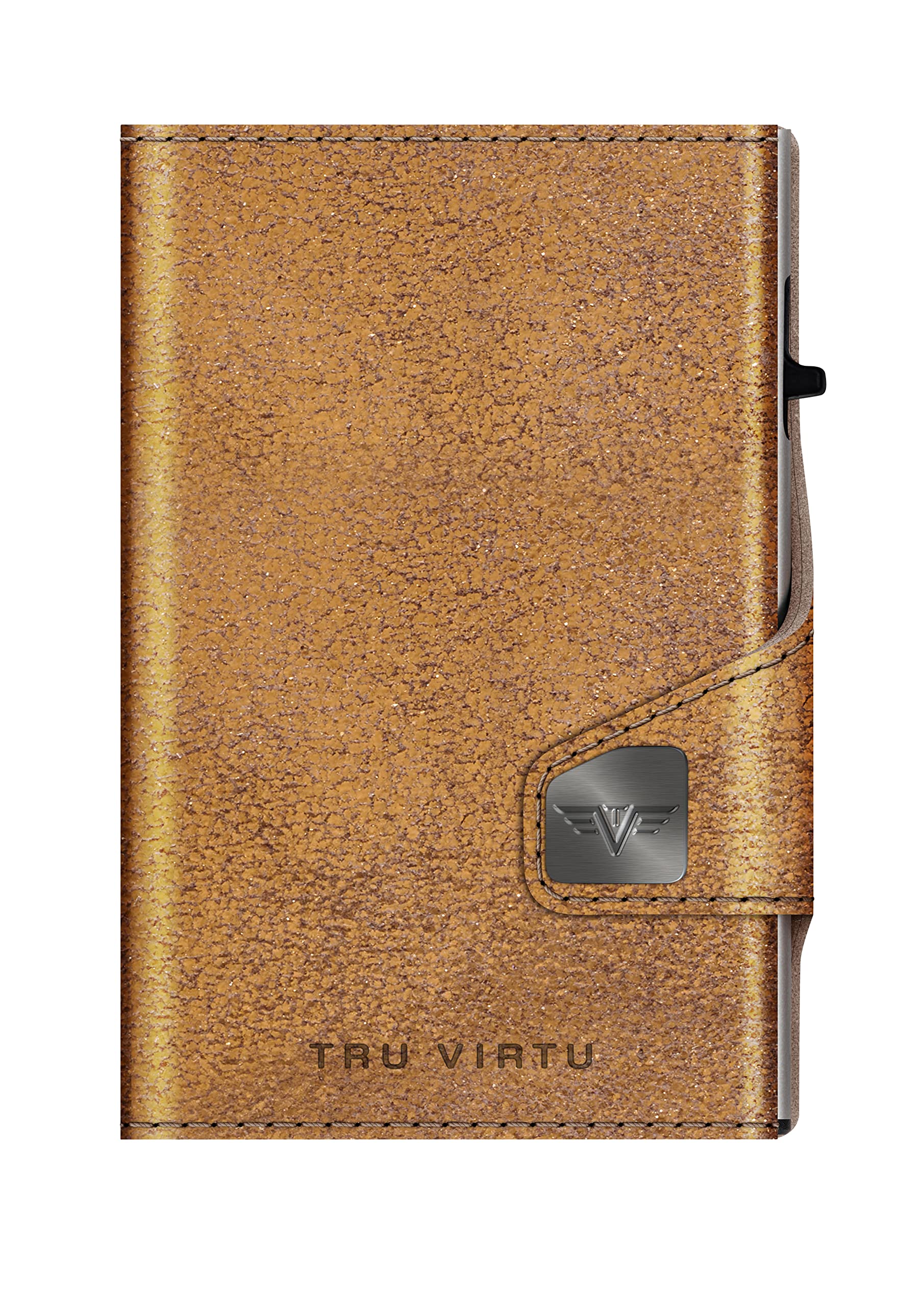 Tru Virtu Wallet Click & Slide Kartenetui Goldbrown RFID