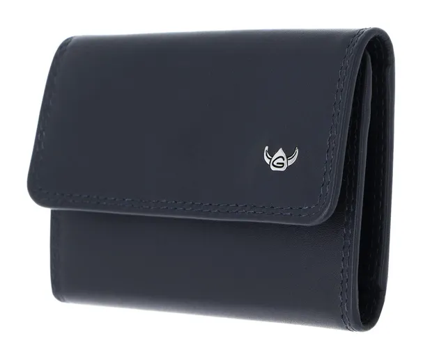 Golden Head Polo Key Case Schlüsseletui Marineblau Rindsleder