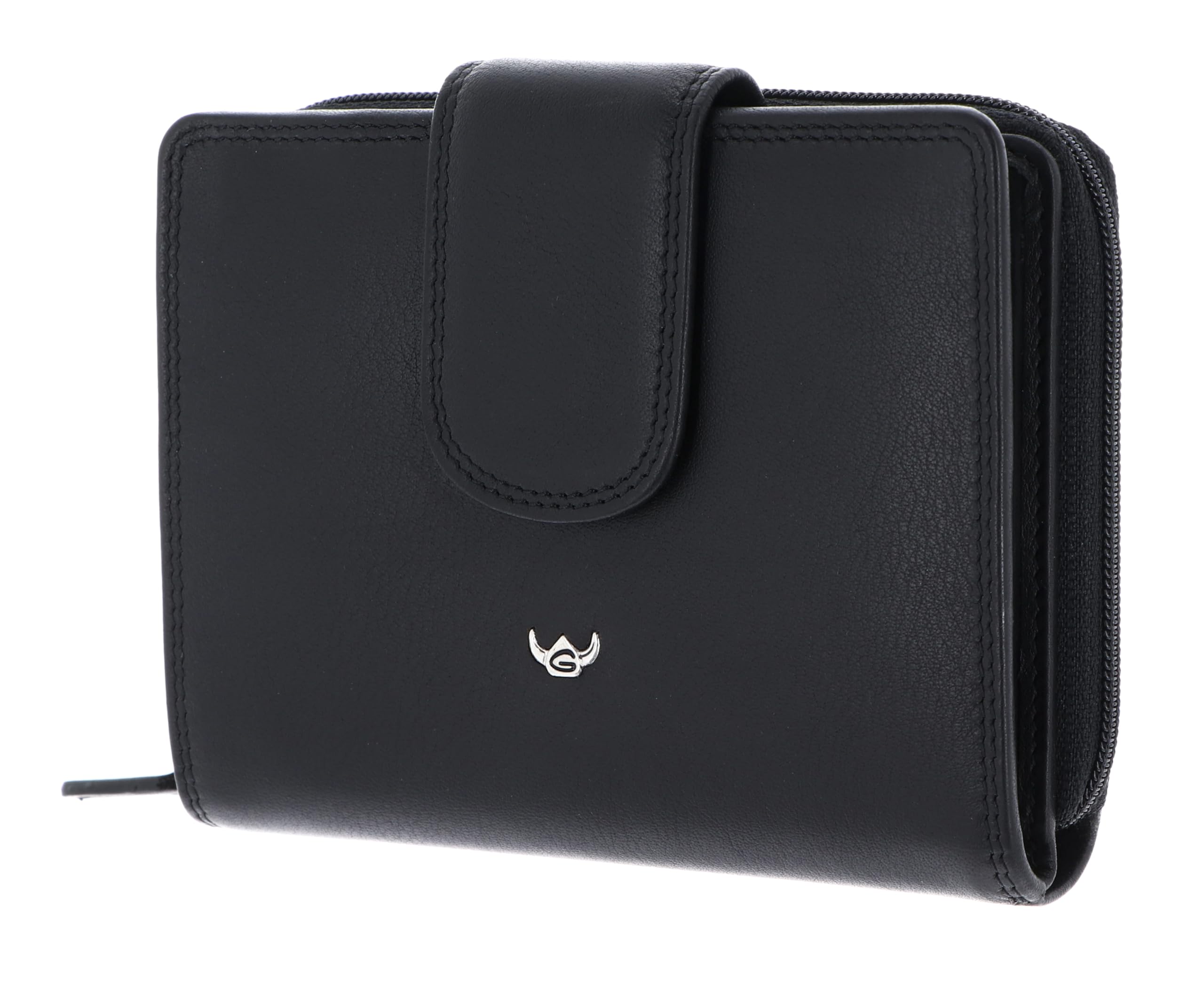 Golden Head Polo 3331 Geldbörse Schwarz RFID Rindsleder Zipper