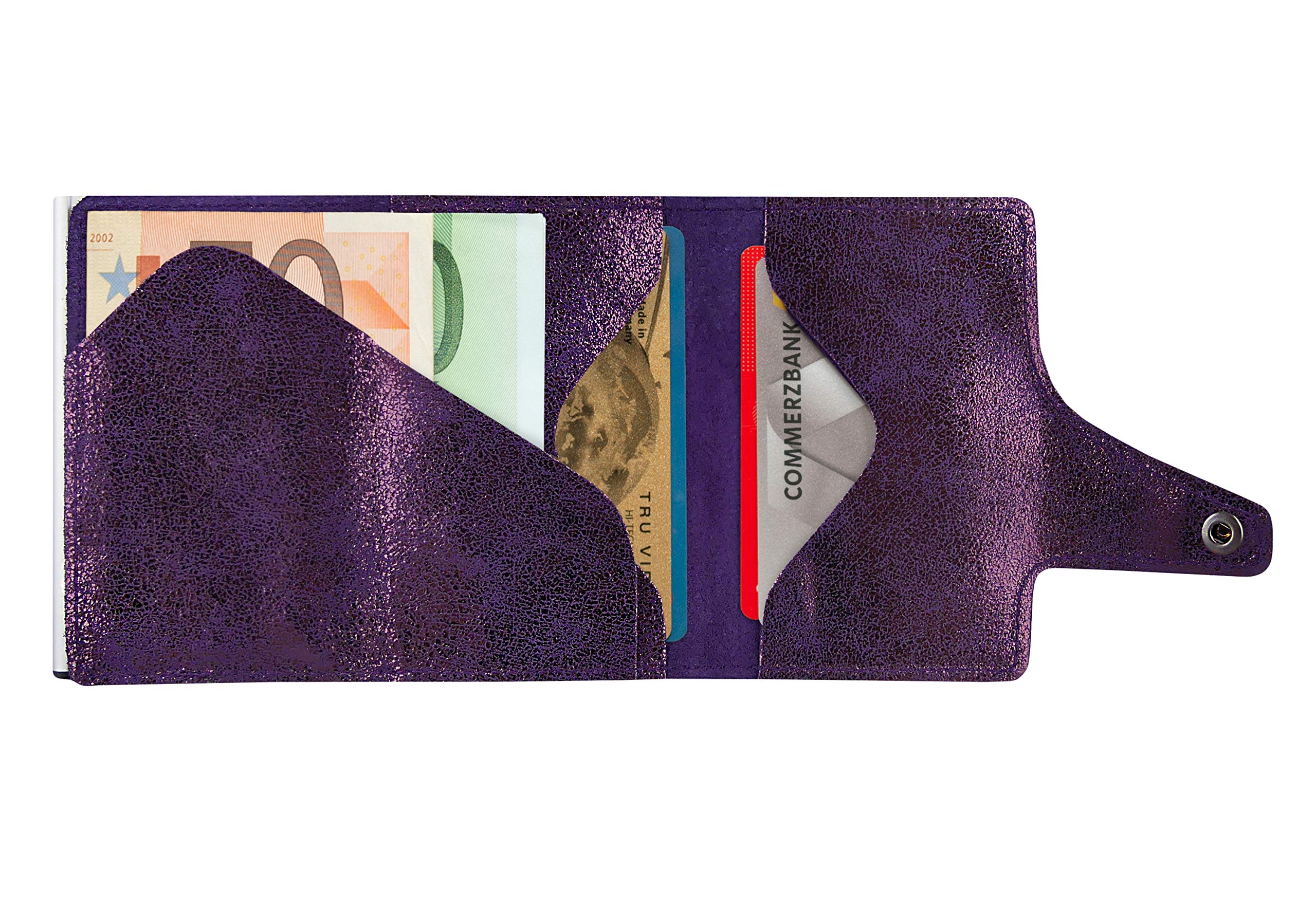 TRU VIRTU Click & Slide Wallet Glitter BlackBerry Leder RFID