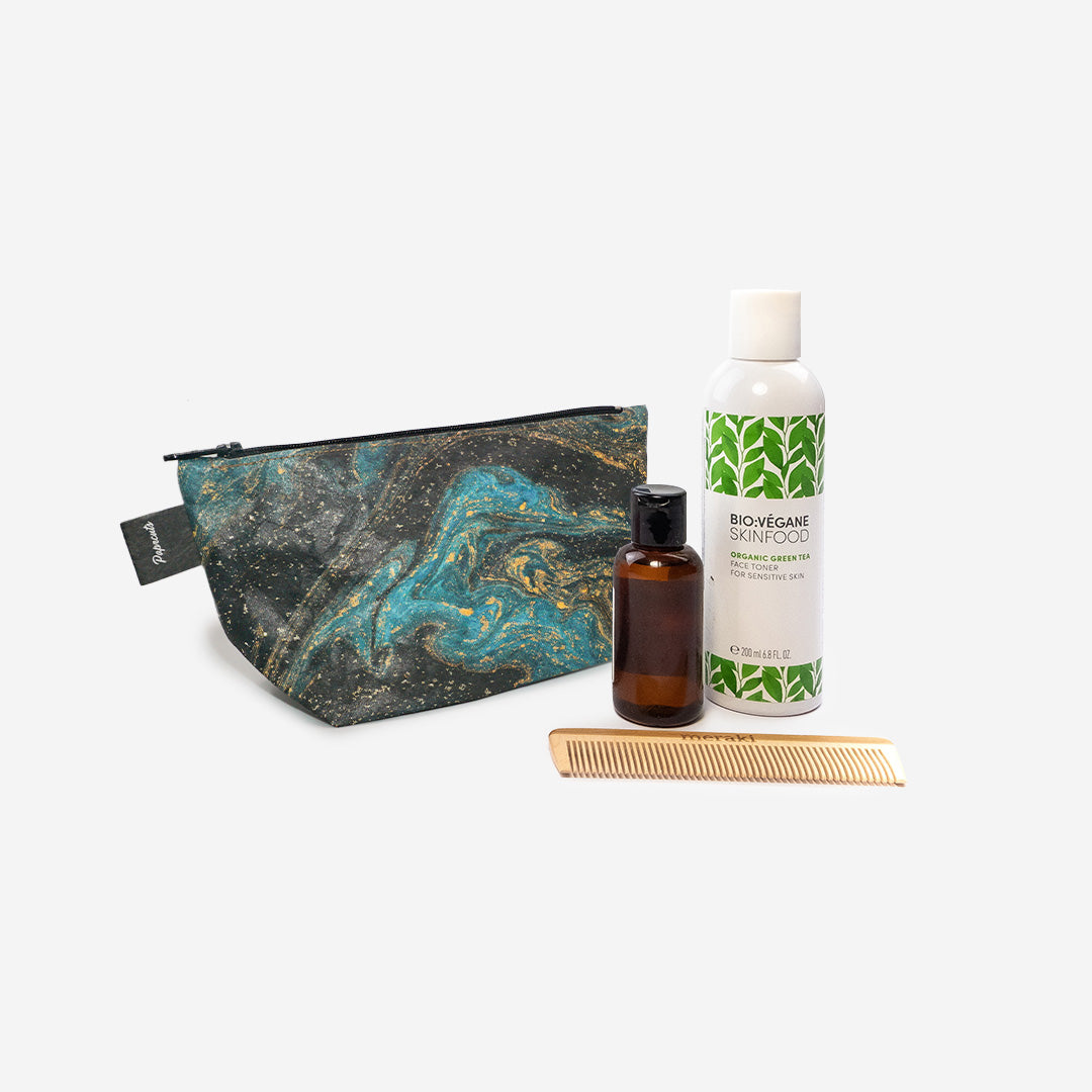 Paprcuts Kosmetiktasche Saphire Marble Kosmetikbeutel blau