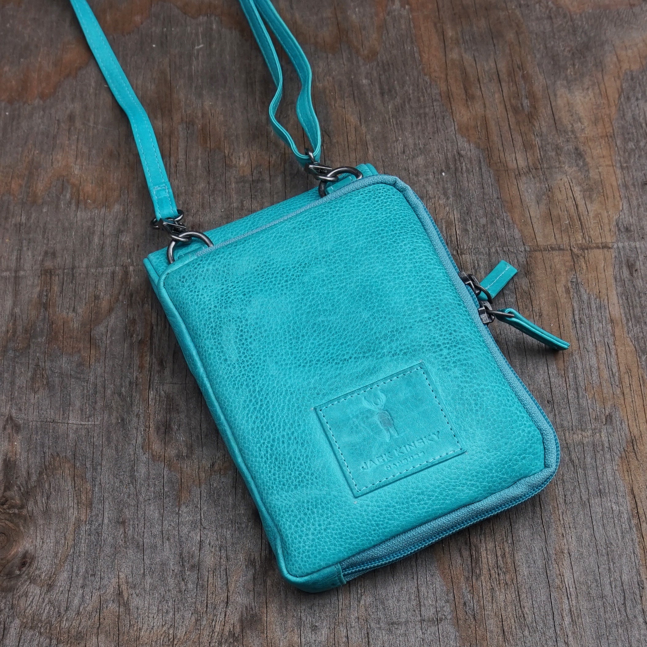 Jack Kinsky Nassau 2 Handytasche Aqua Leder