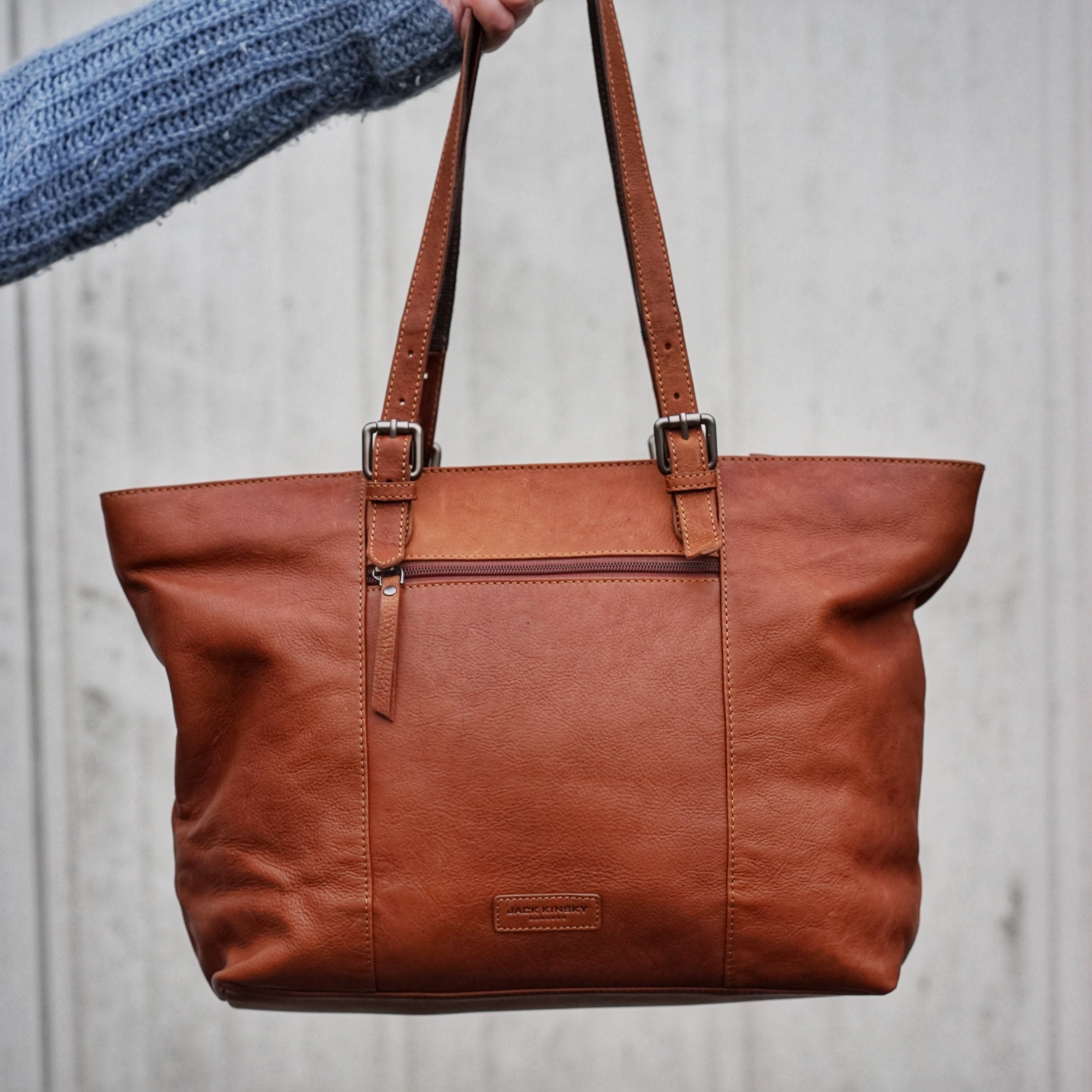 Jack Kinsky Montreal 25N Shoppertasche Cognac Rindleder