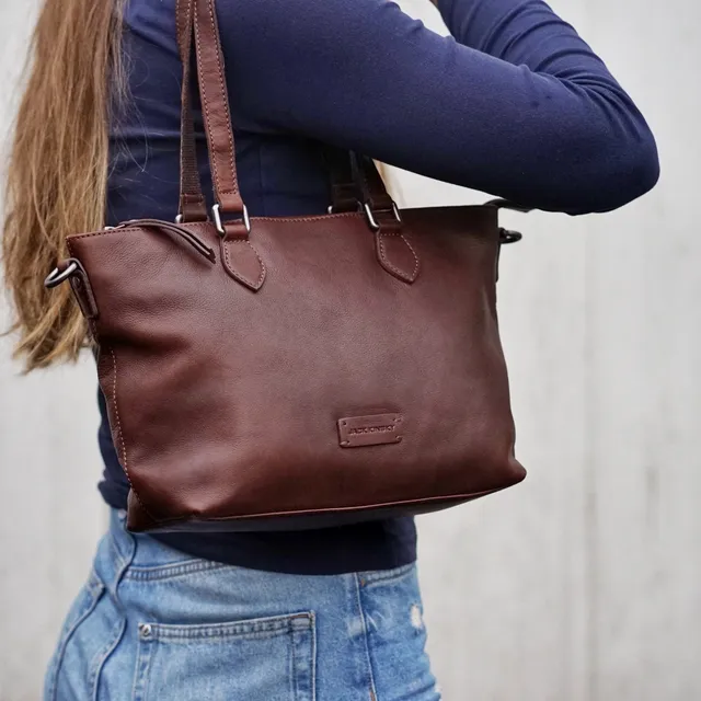 Jack Kinsky Montreal 23N Handtasche Cognac Rindleder