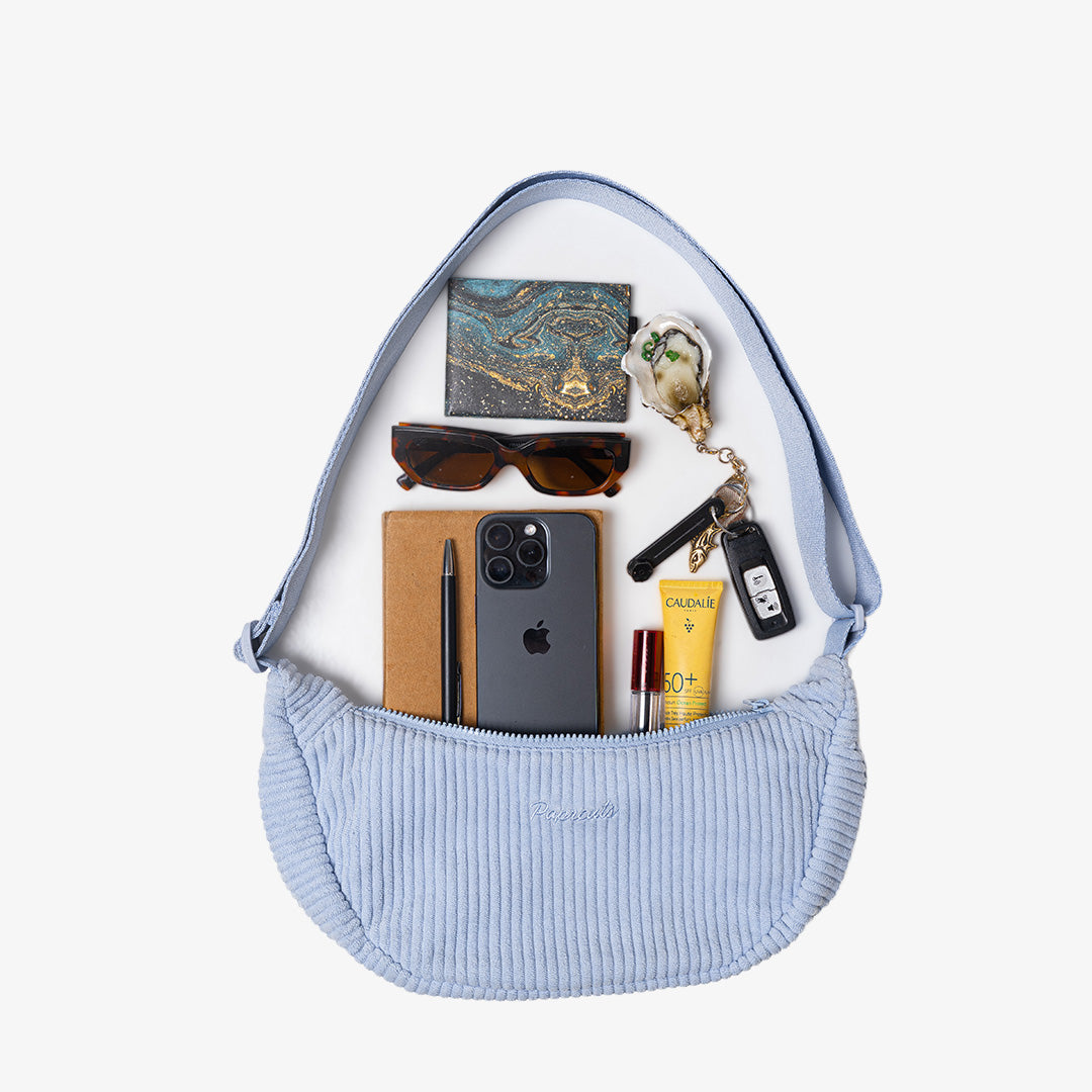 Paprcuts Valencia Roundbag Cord Pastel Blue vegan