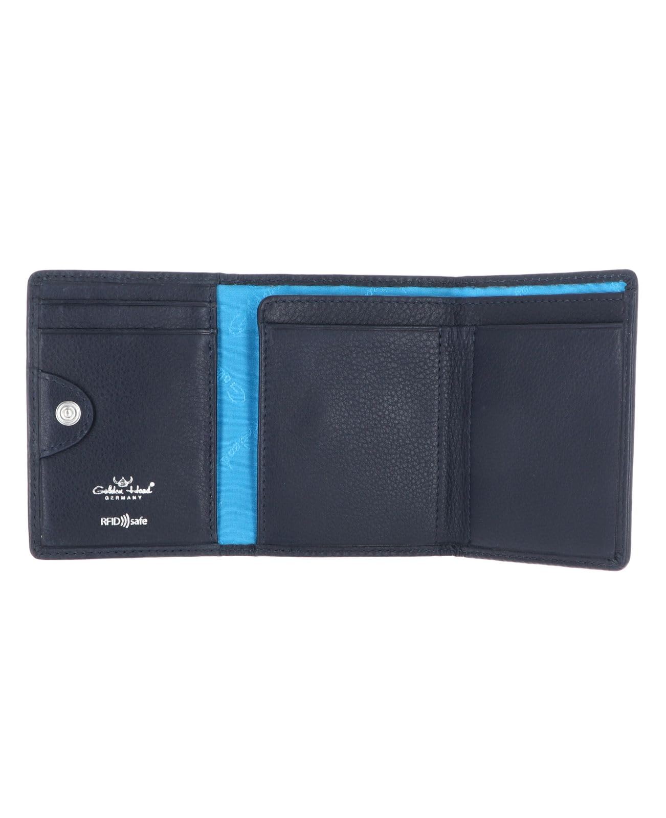 Golden Head Capri 1011 Minigeldbörse Blau RFID Druckknopf