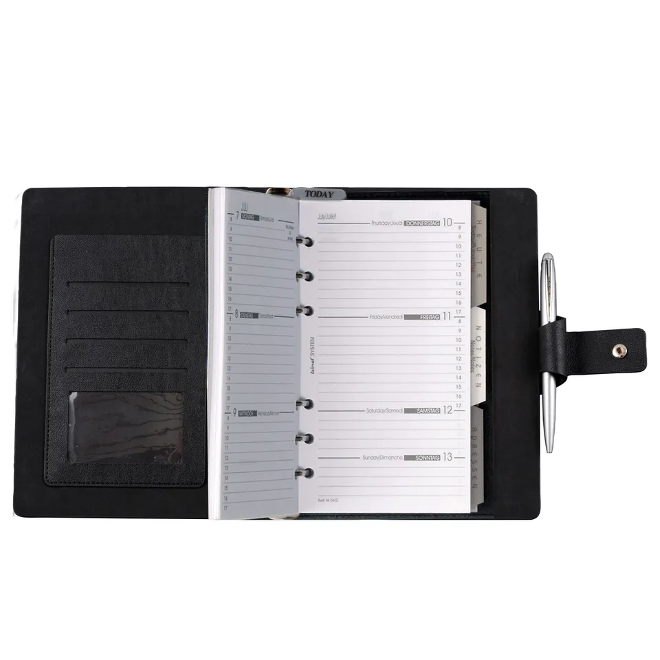Alumaxx Terminplaner A6 Ringmechanik Kalender schwarz