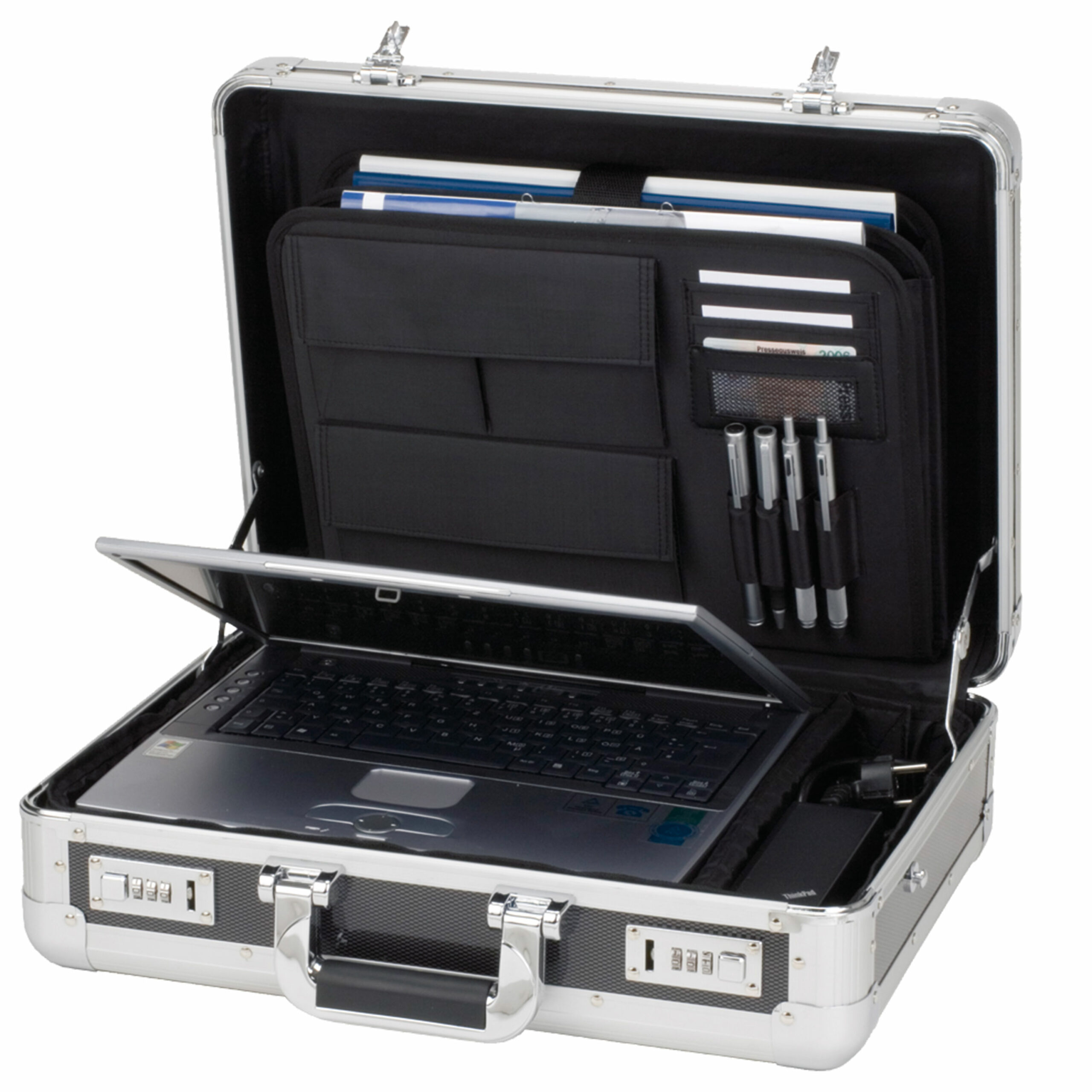 Alumaxx C-1 Laptop Attachékoffer 17 Zoll Aluminium silber