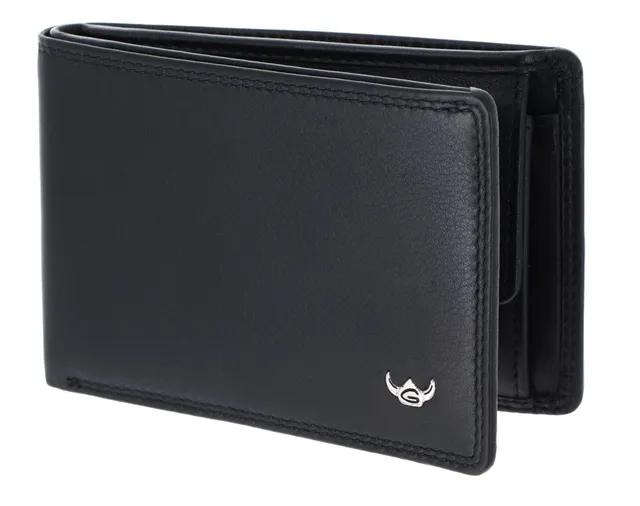 Golden Head Polo 1193 Mini Geldbörse Schwarz Rindsleder Münzfach