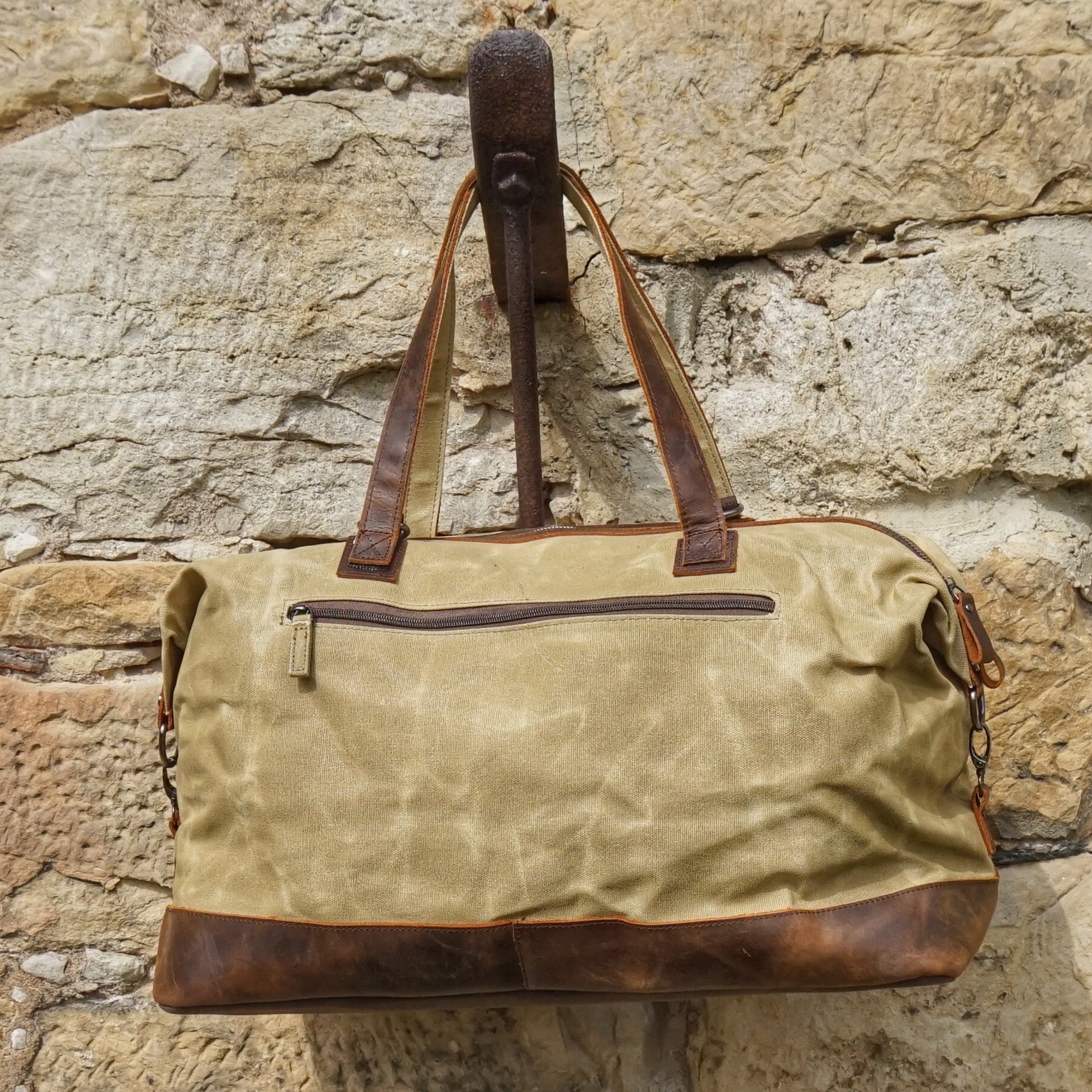 Jack Kinsky Dakar 5 Weekender Sand Canvas Leder