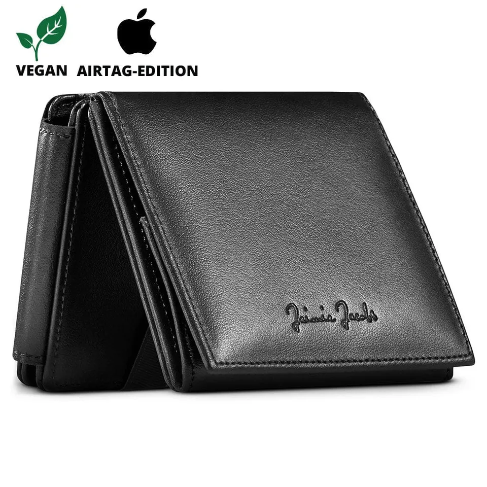 Jaimie Jacobs Flap Boy XL AirTag Geldbörse Vegan Schwarz