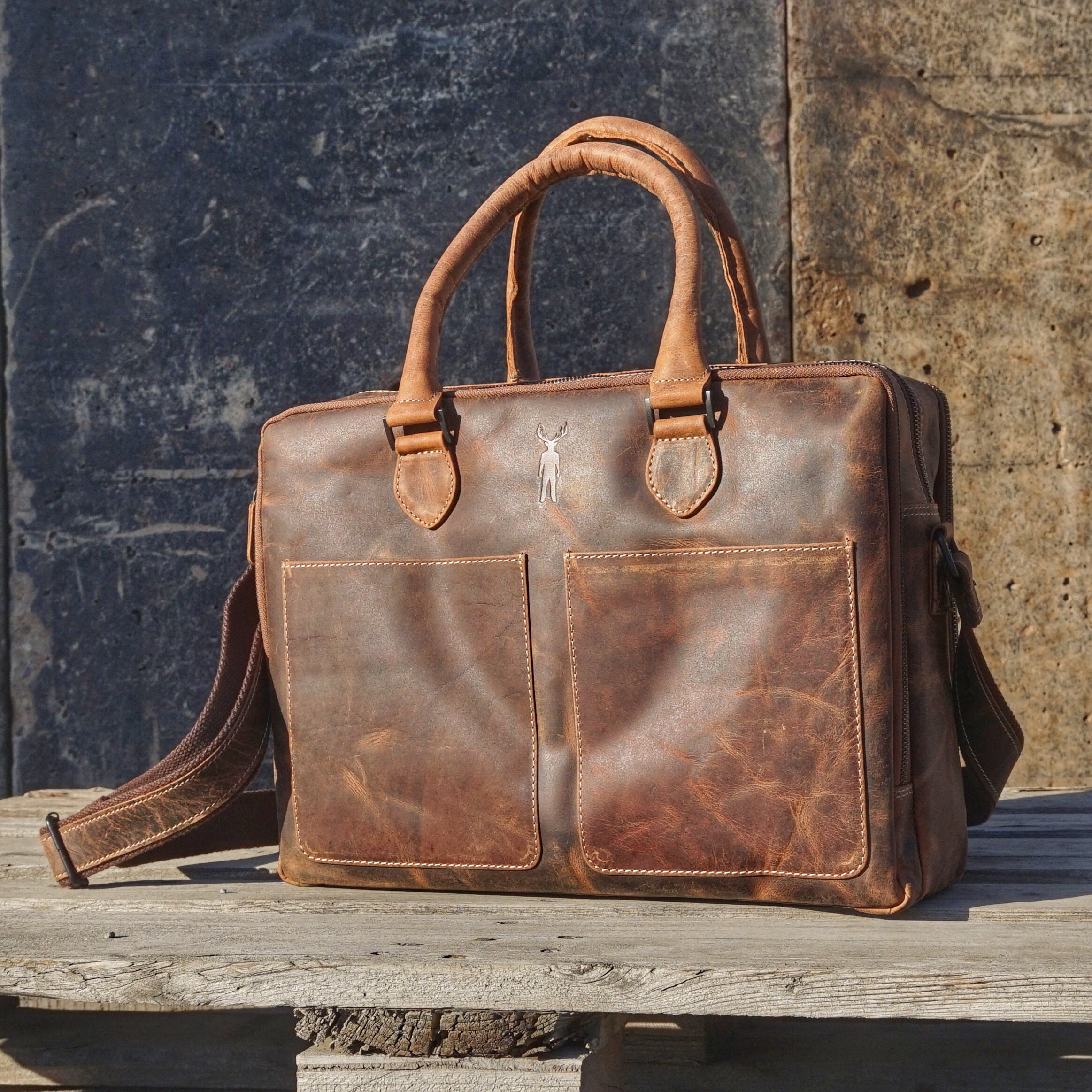 Jack Kinsky Baltimore 7 Aktentasche Cognac Rindleder