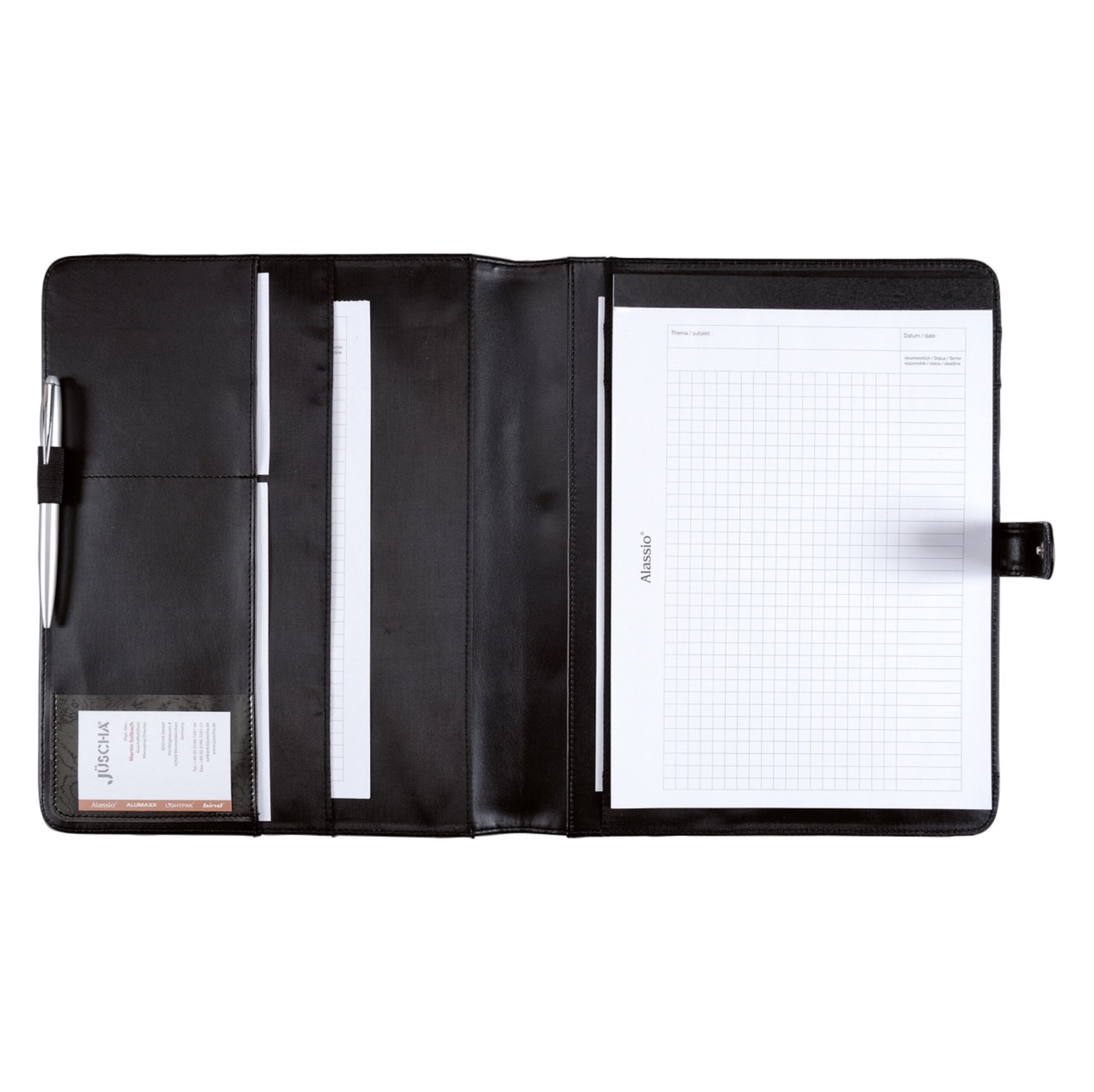 Alumaxx Fano Schreibmappe A4 schwarz Lederimitat