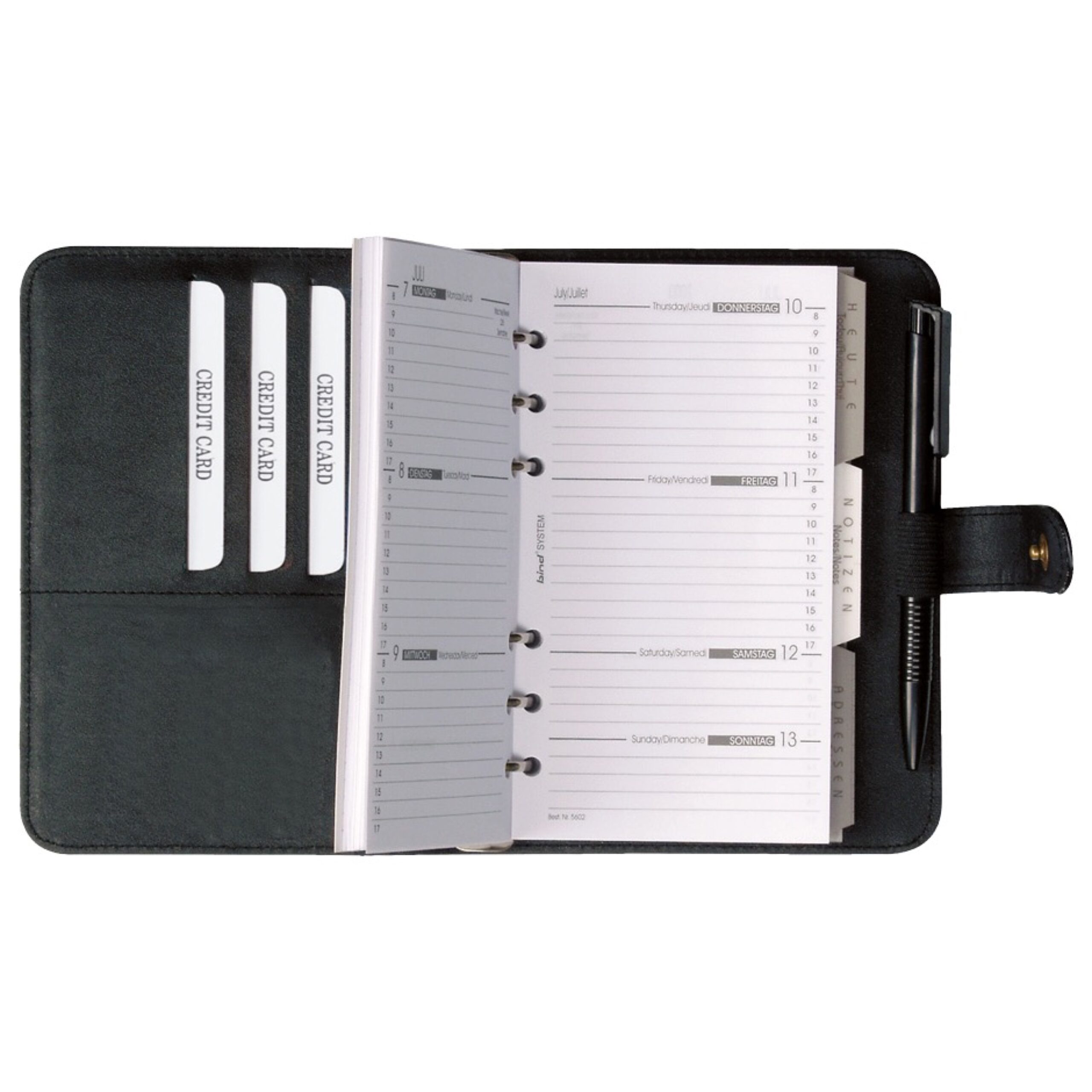 Alumaxx Systemplaner A7 Kunstleder schwarz Kalender