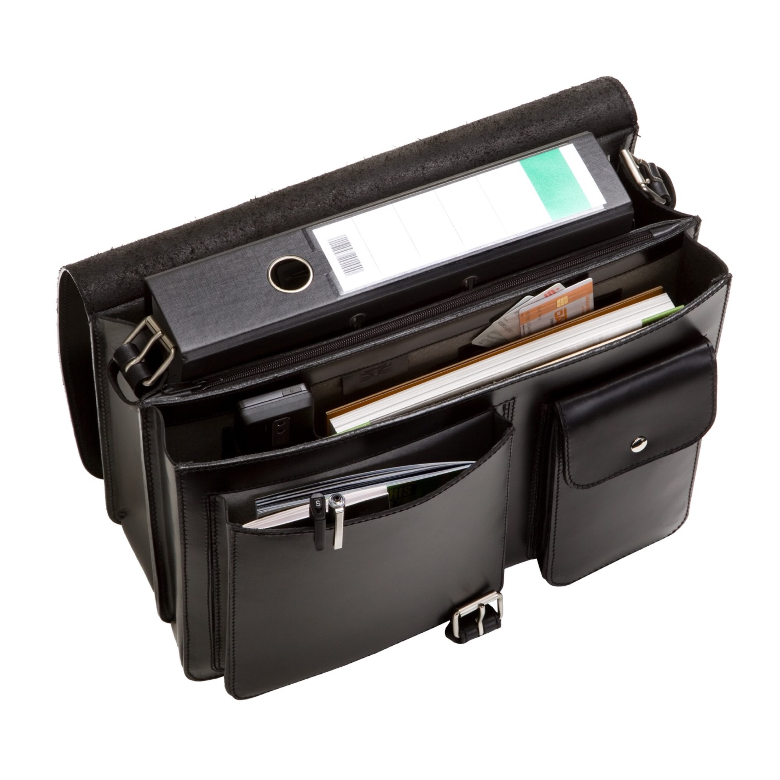 Alumaxx Scotty Schultertasche Leder schwarz verstellbar