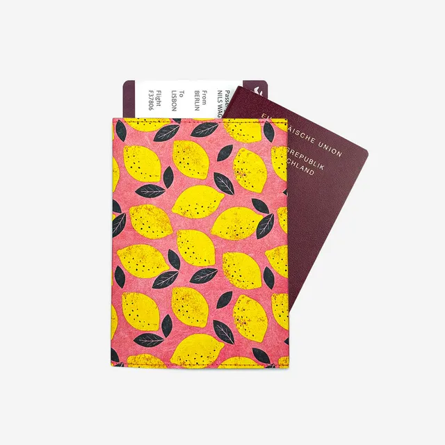 Paprcuts Pink Lemon RFID Reisepasshülle Tyvek vegan