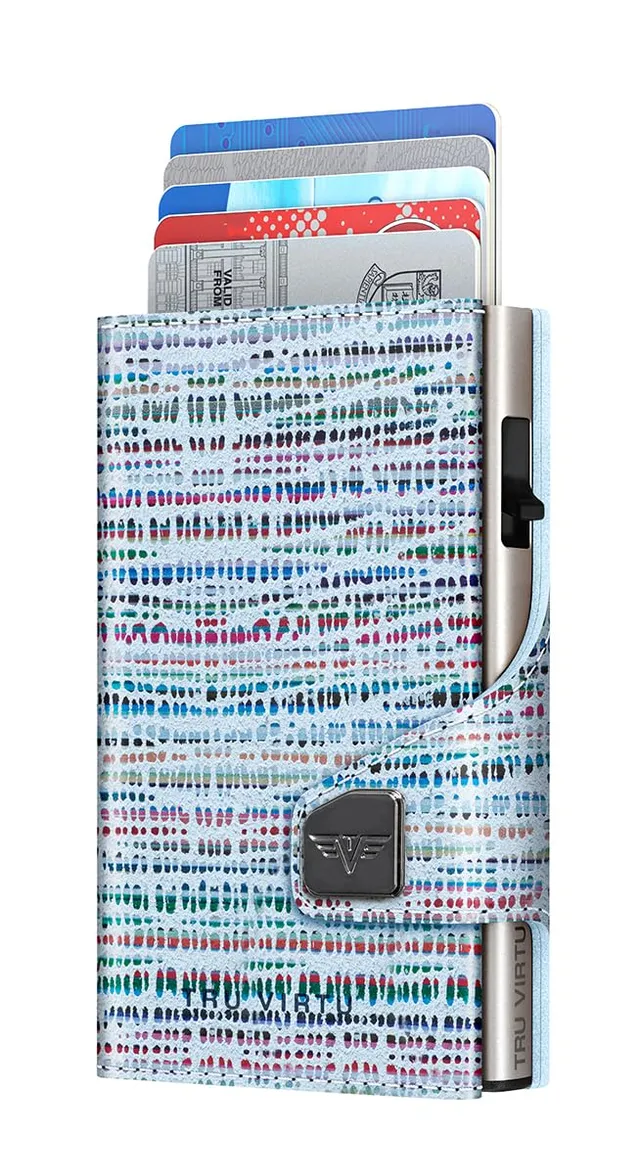 Tru Virtu Wallet Click&Slide Geldbörse Bamboo Blue RFID