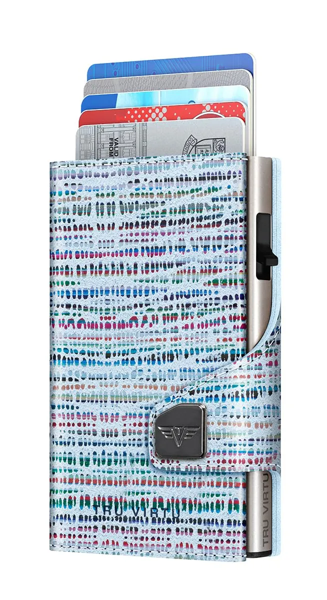 Tru Virtu Wallet Click&Slide Geldbörse Bamboo Blue RFID