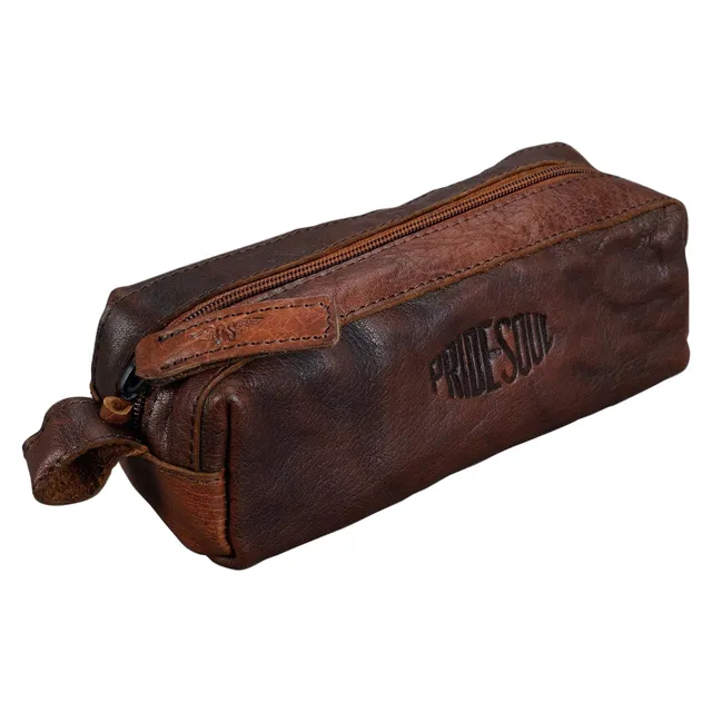 Alumaxx Schlamperrolle Stifte-Etui braun Leder