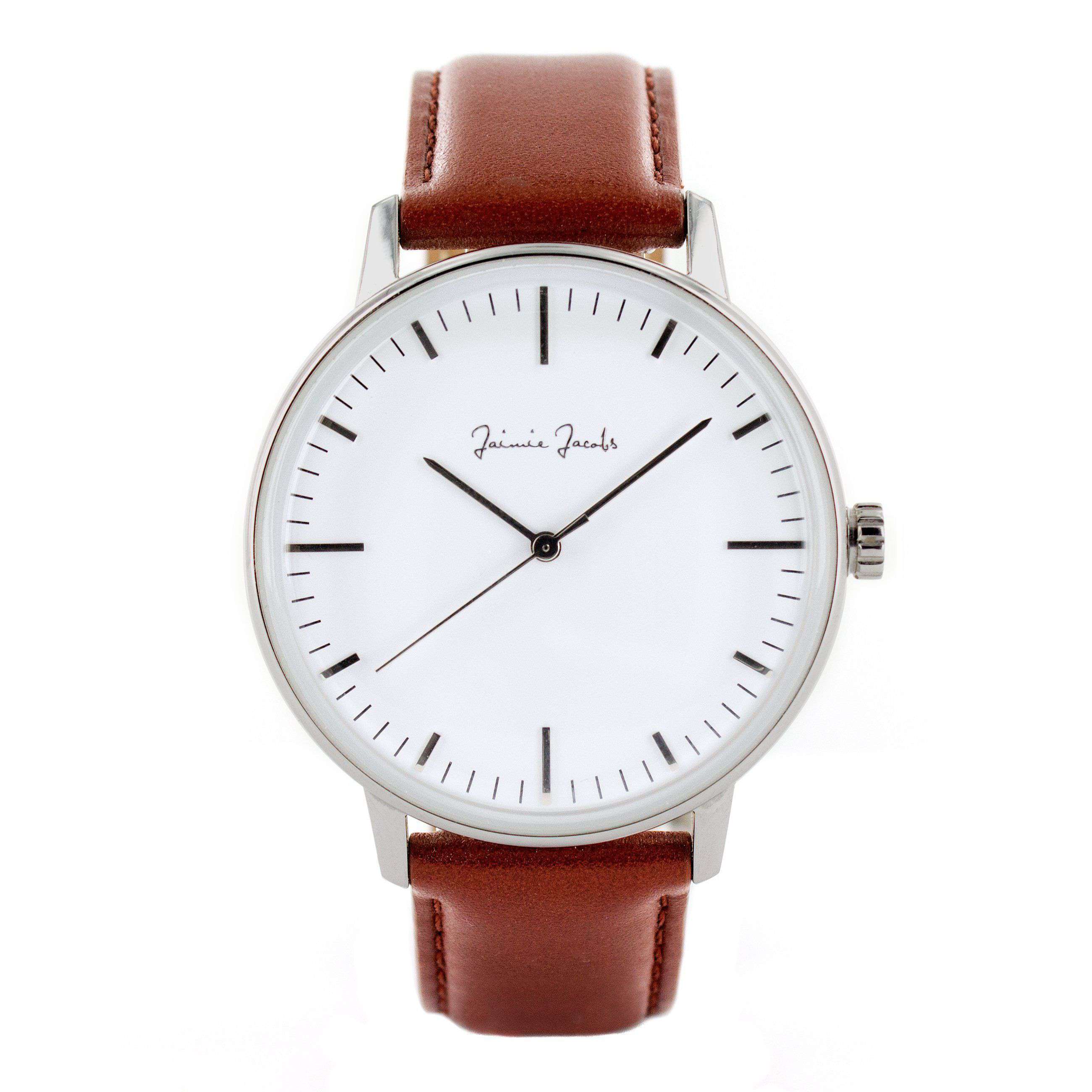 Jaimie Jacobs Watch Schwabing Sunrise Uhr Silber Lederarmband 42 mm