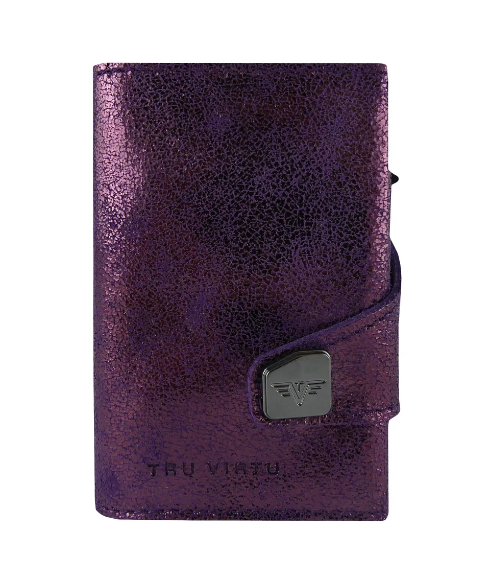 TRU VIRTU Click & Slide Wallet Glitter BlackBerry Leder RFID