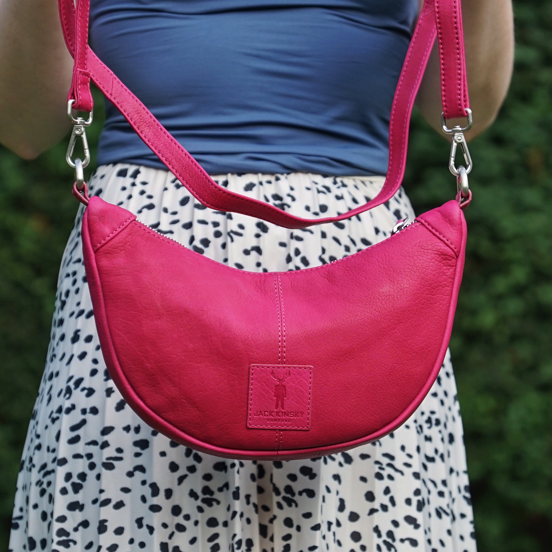Jack Kinsky Aruba 2 Umhängetasche Pink Rindleder Crossbag