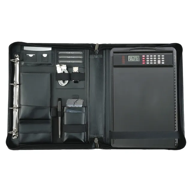 Alumaxx Cesena Orgamappe A4 schwarz Nappaleder Reiverschluss