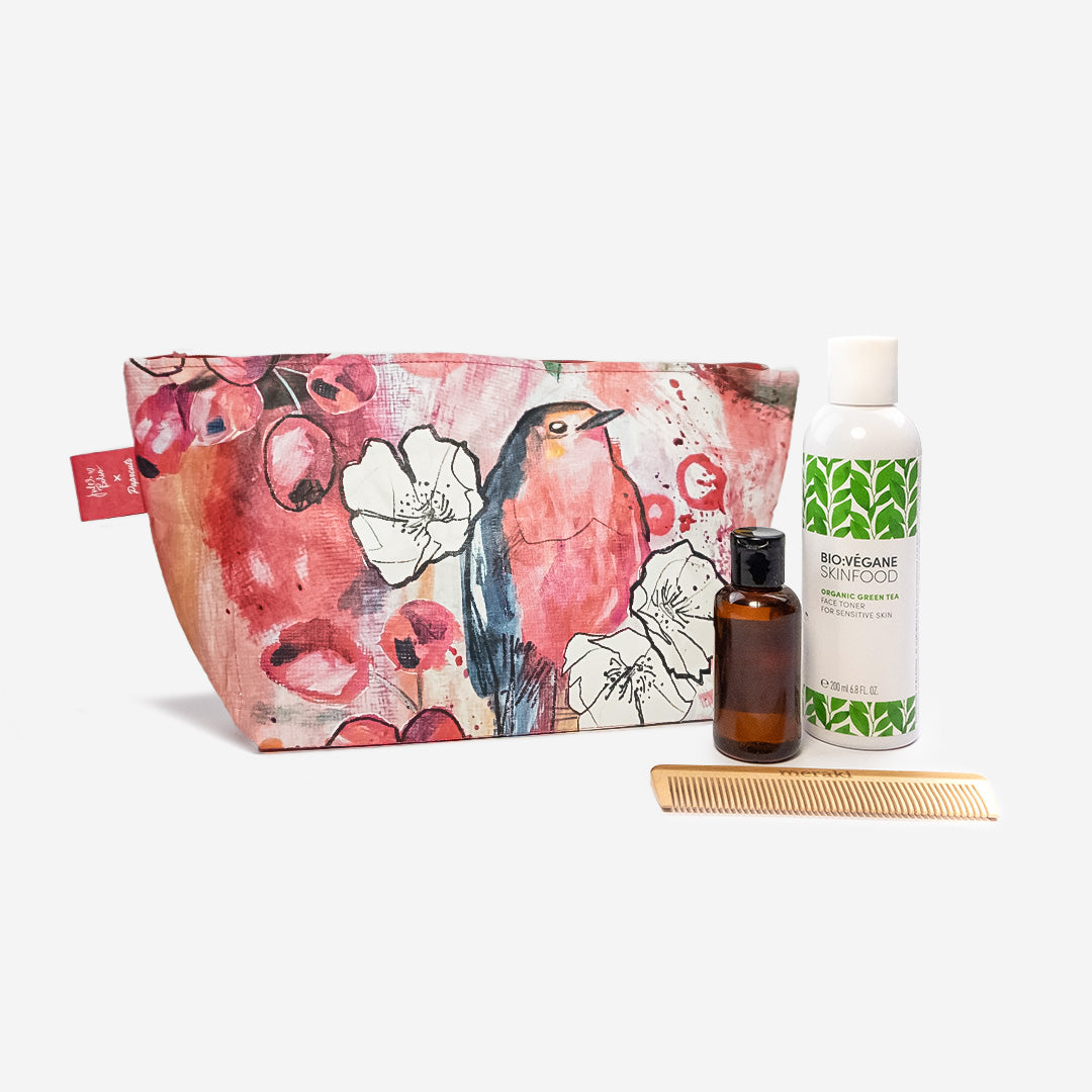 Paprcuts Kulturbeutel Curious Redbreast Waschtasche vegan 28 cm