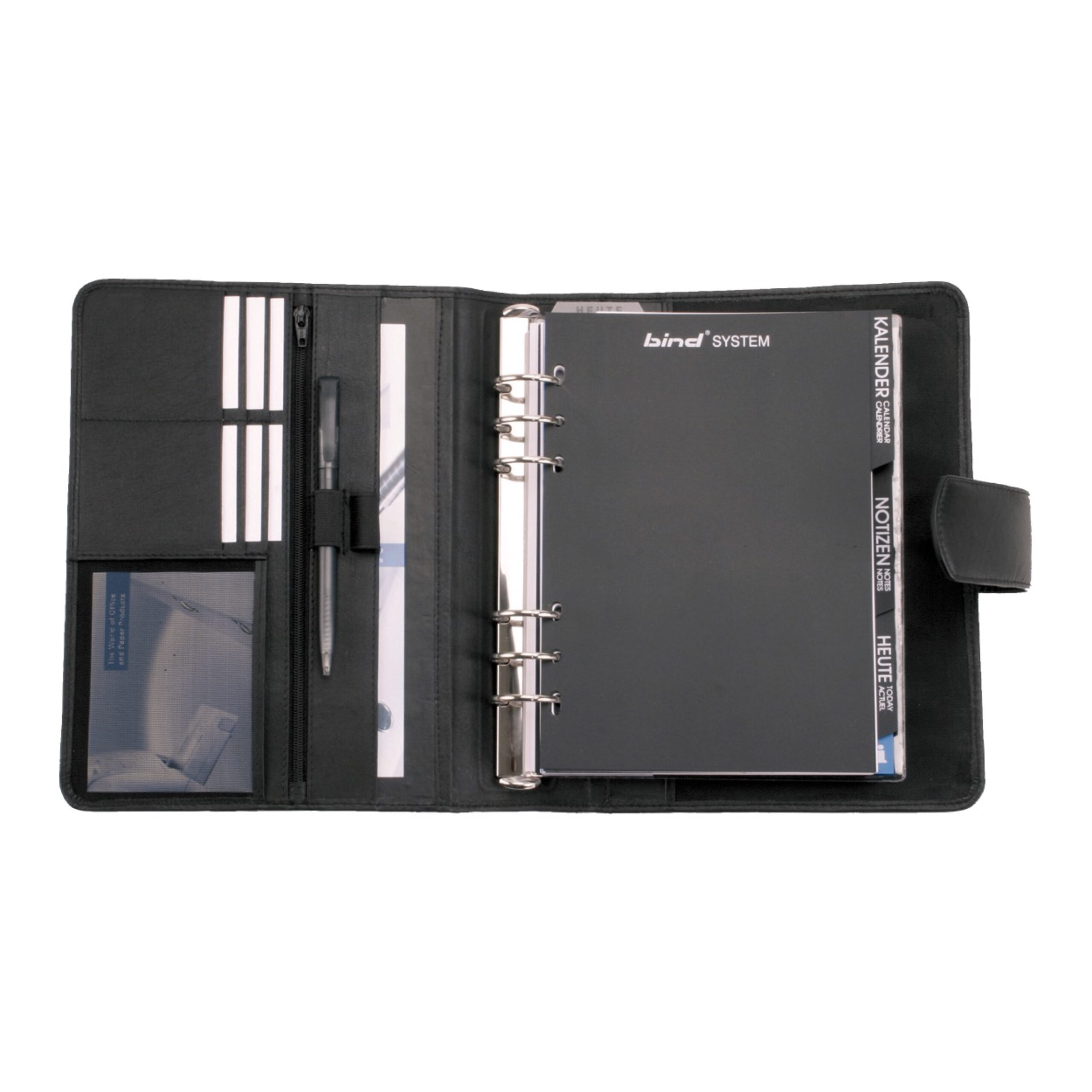 Alumaxx Systemplaner A5 schwarz Nappaleder mit Magnet