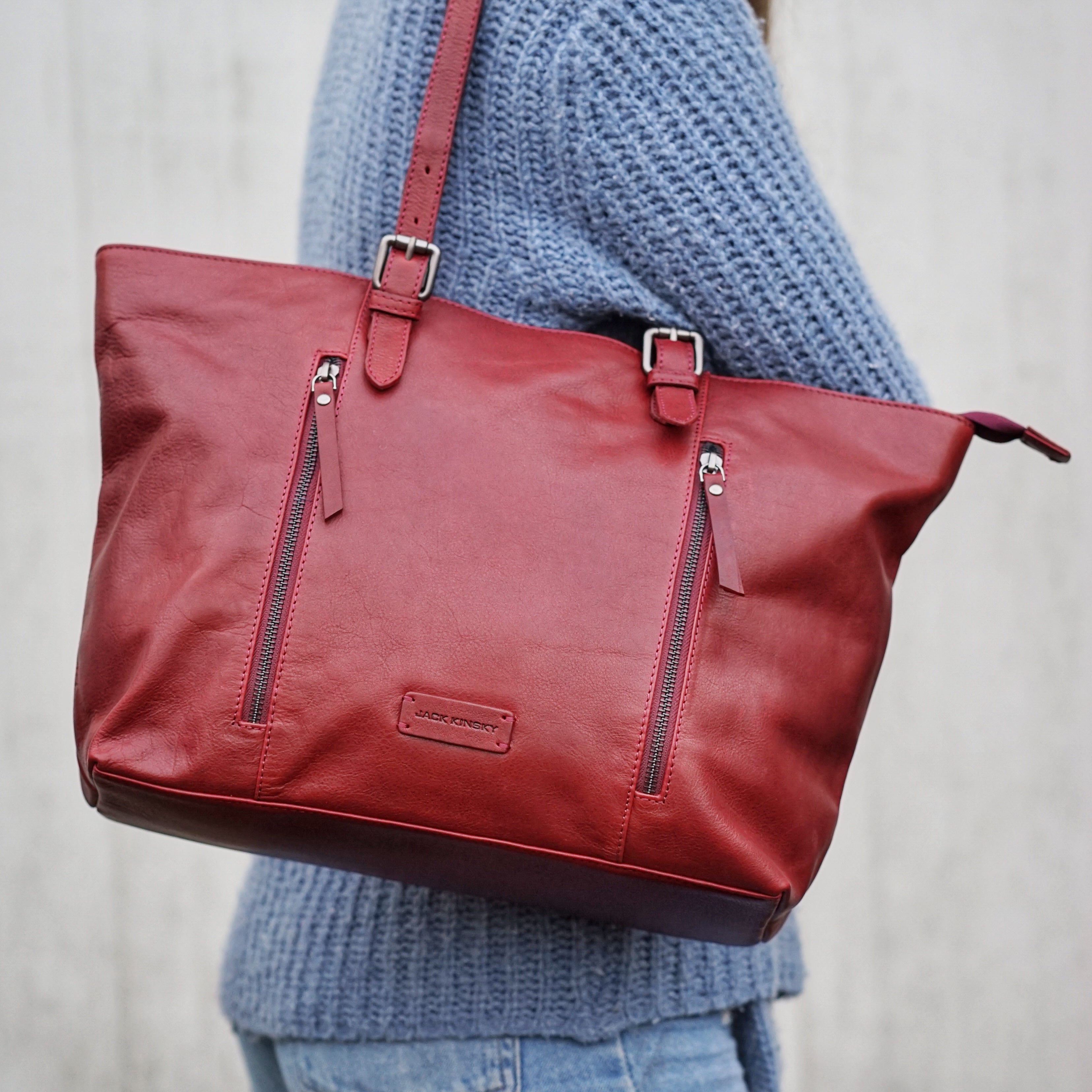 Jack Kinsky Montreal 25N Shoppertasche Cognac Rindleder