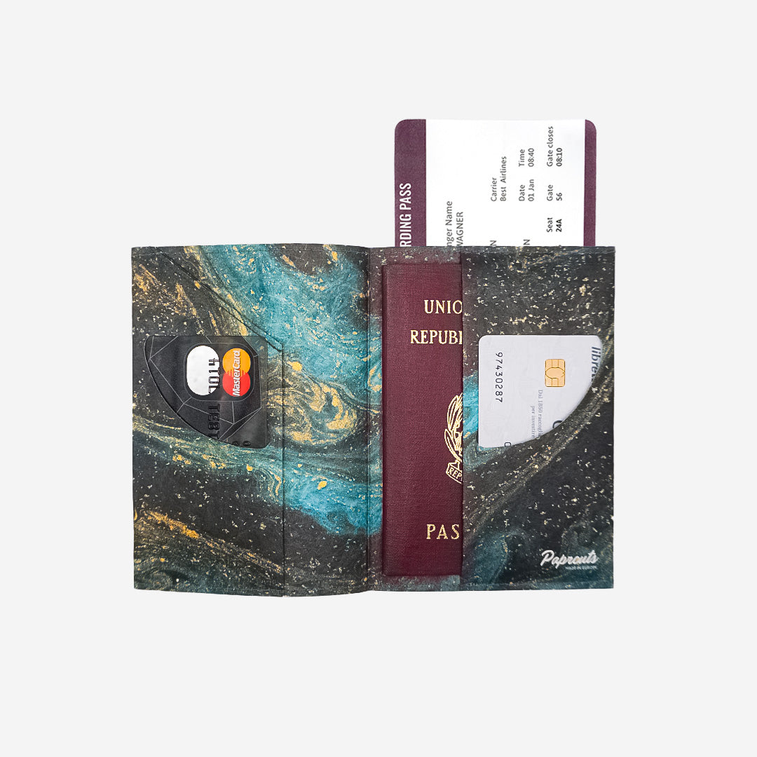 Paprcuts RFID Reisepasscover Saphire Marble Hülle RFID