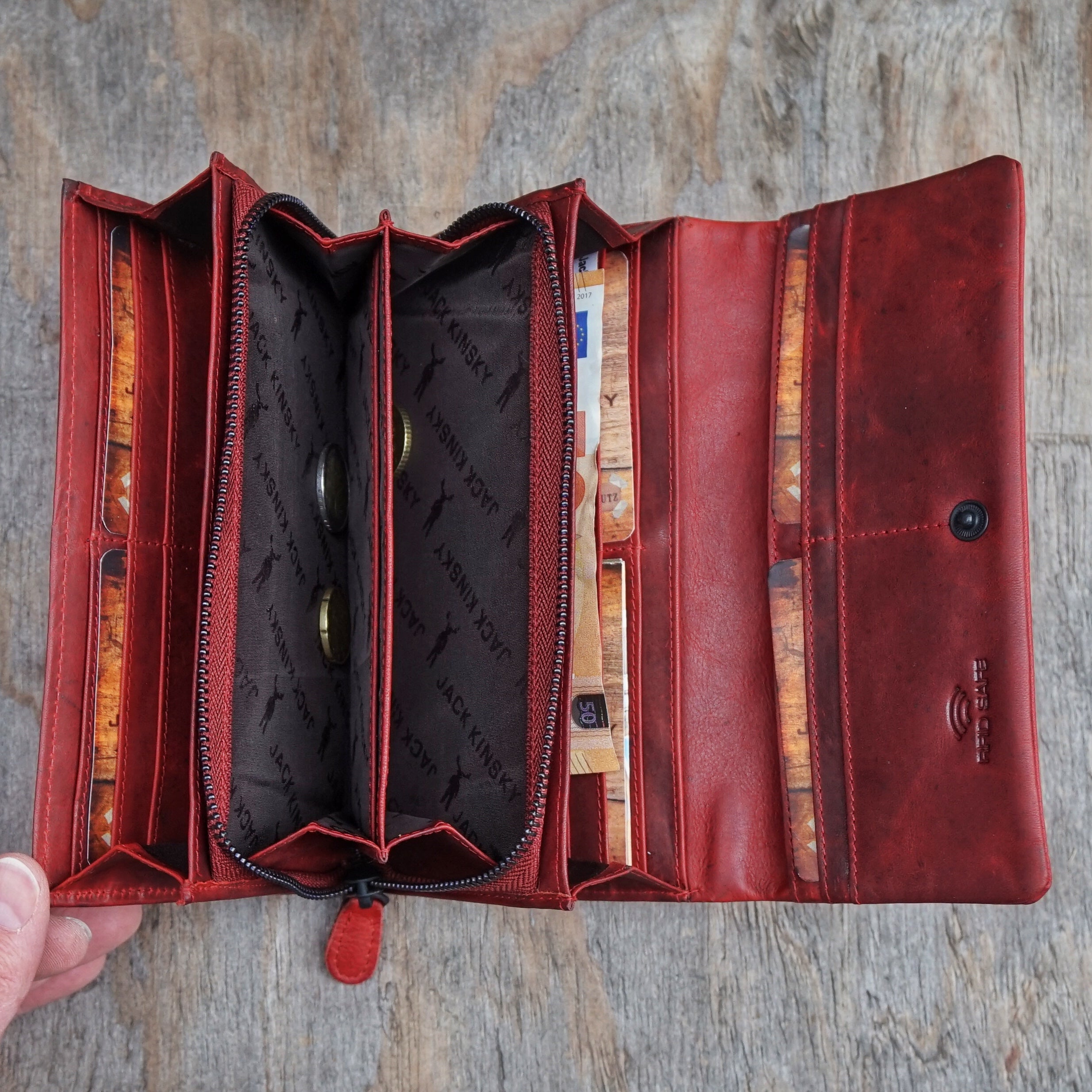 Jack Kinsky Risör 513 Geldbörse Cognac 16 Karten