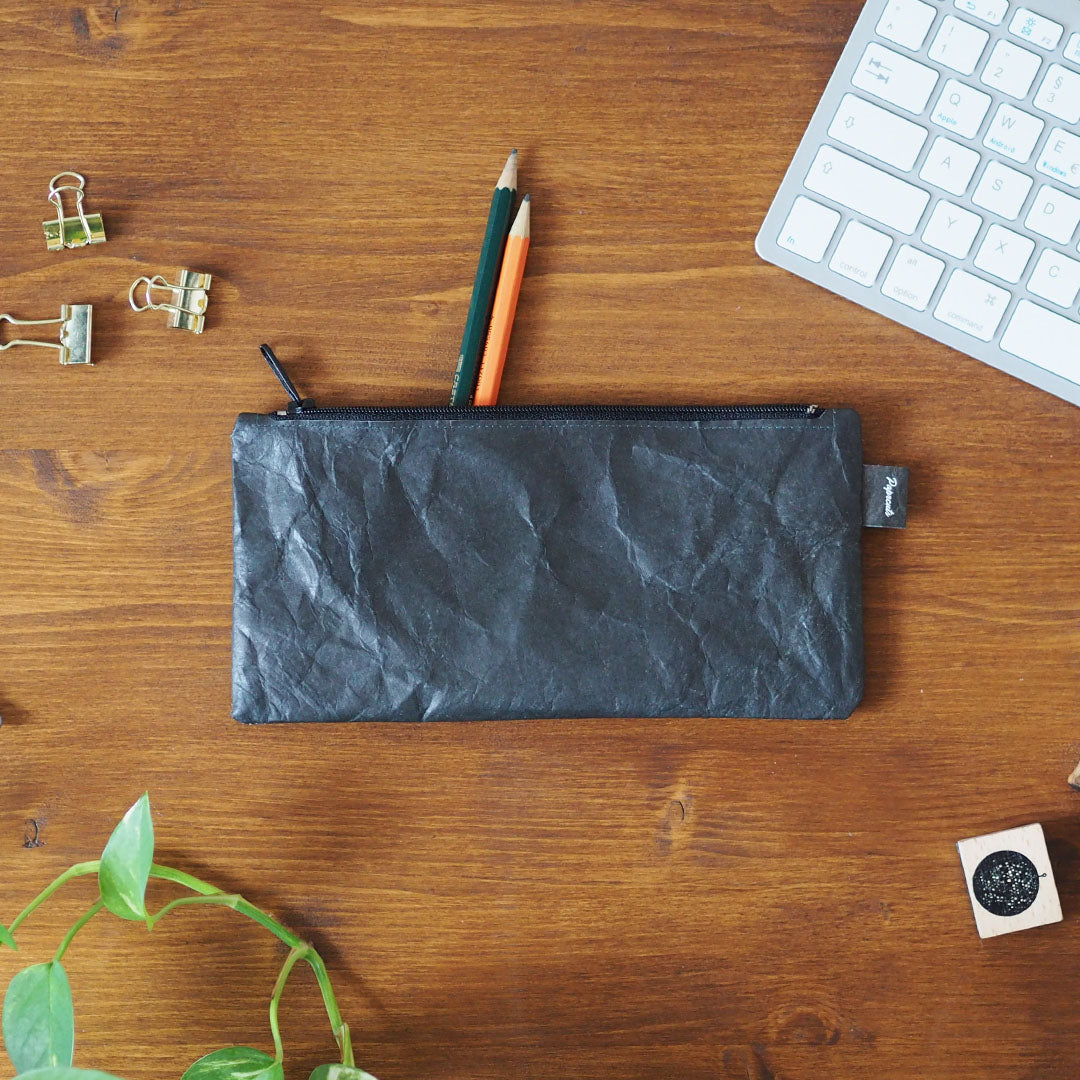 Paprcuts Federtasche Just Black Federmäppchen schwarz Tyvek