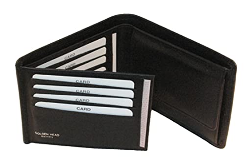 Golden Head Polo Scheintasche 12 cm Schwarz Leder Querformat