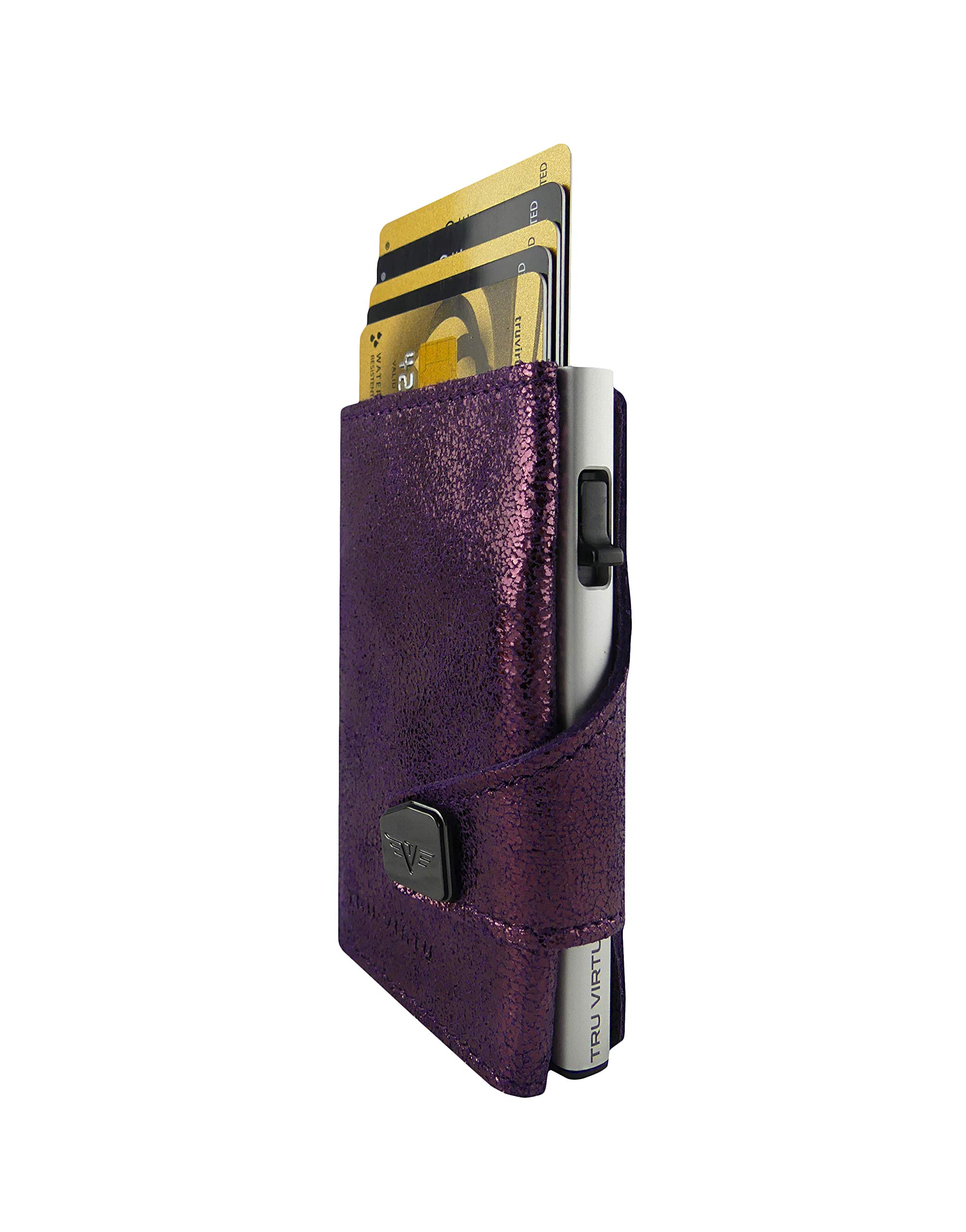 TRU VIRTU Click & Slide Wallet Glitter BlackBerry Leder RFID