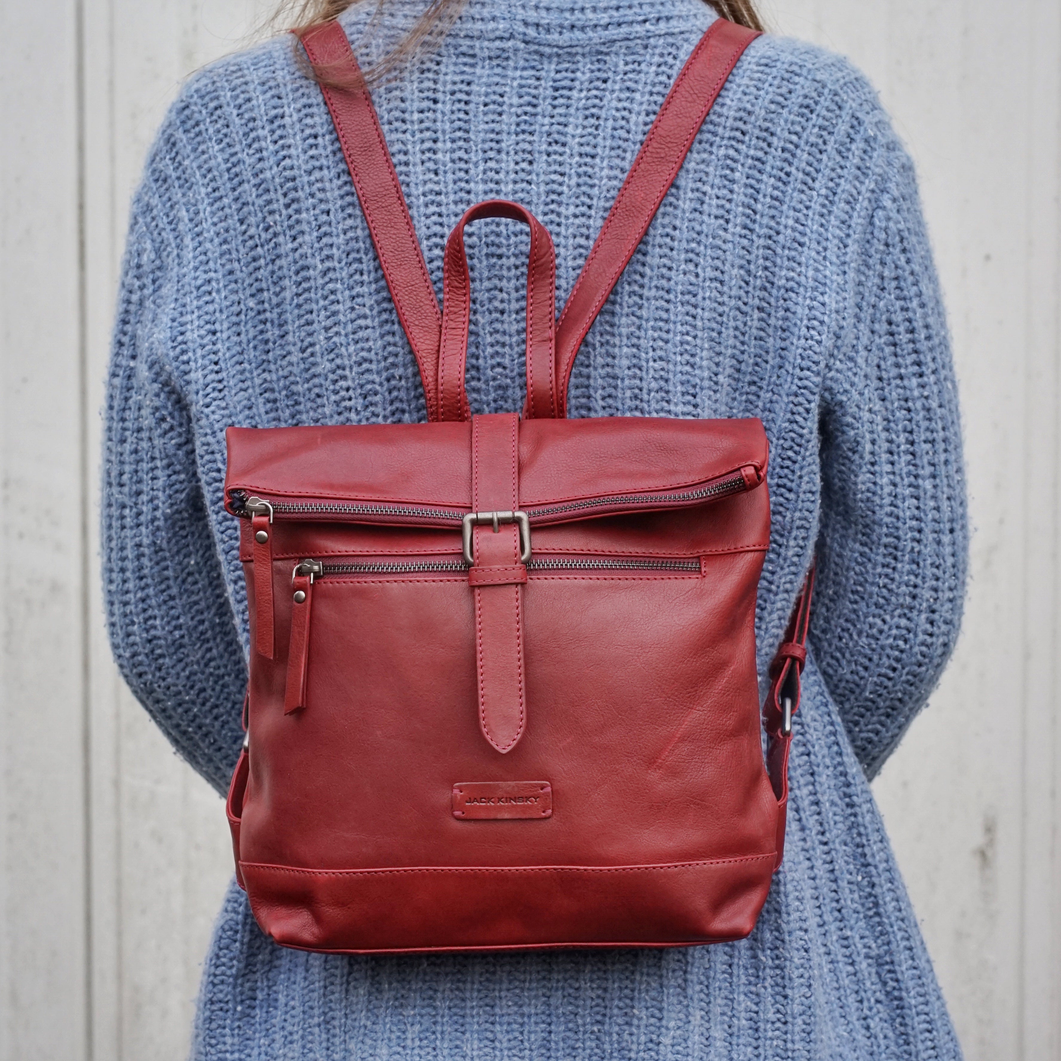 Jack Kinsky Montreal 26N Rucksack Cognac Rindsleder