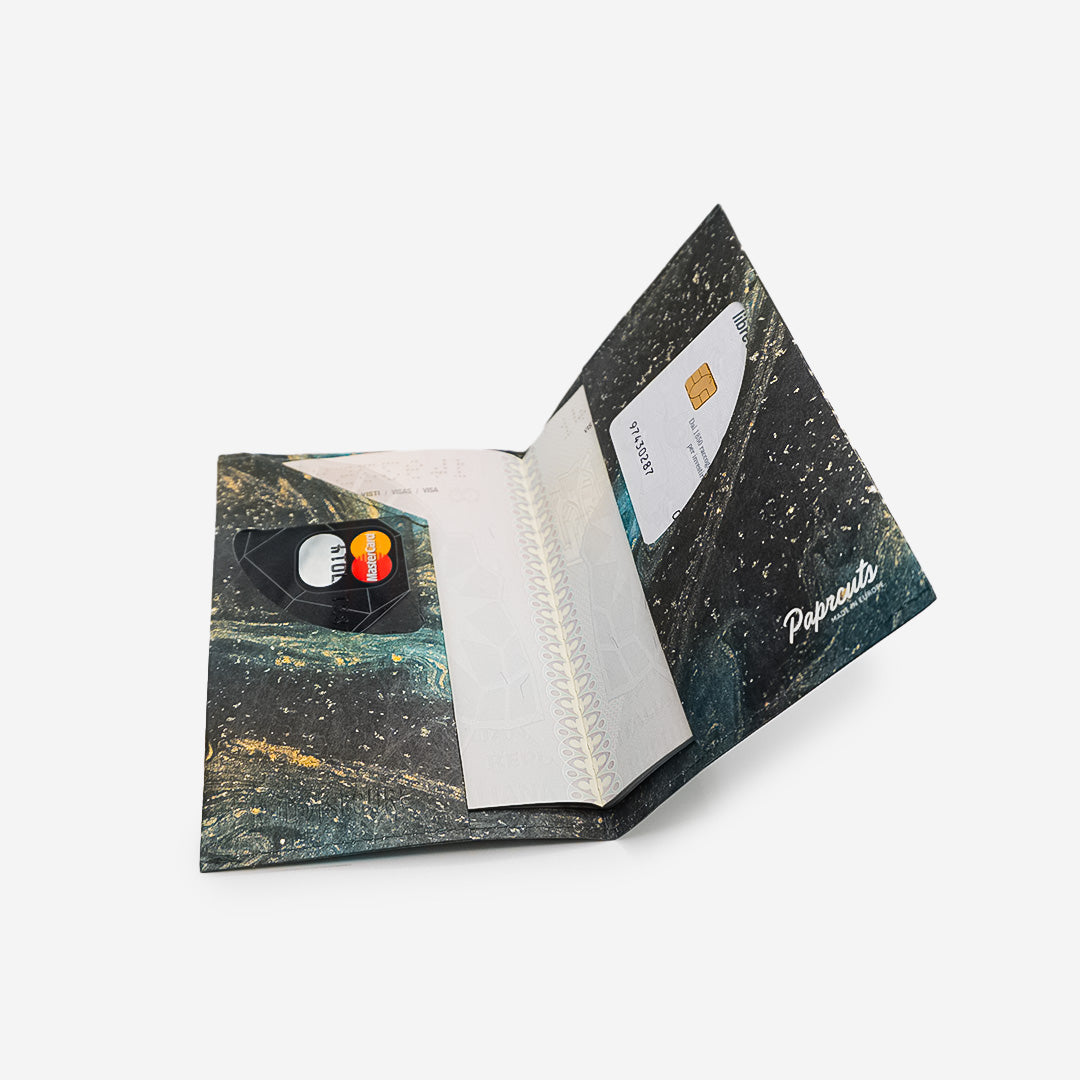 Paprcuts RFID Reisepasscover Saphire Marble Hülle RFID